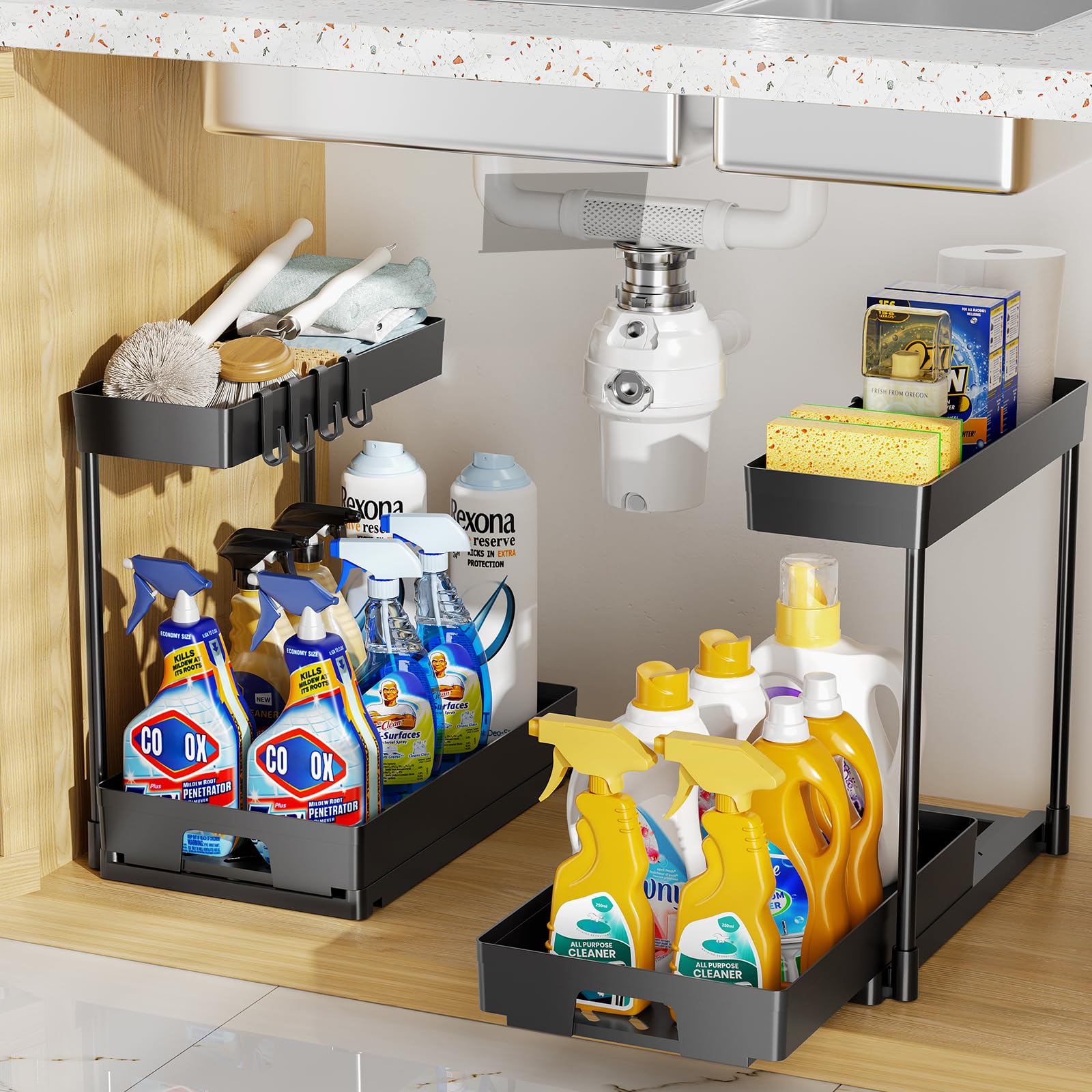 2点SET CONTAINER TABLE TOP 50L 74L Amazon.com: 4Pack 2-Tier Bathroom Storage Organizer, Clear Under