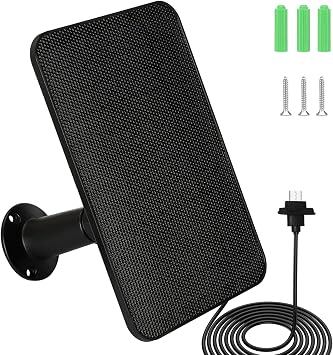 6W Solar Panel Charger for Blink Outdoor 4 4th Gen, Solar Panel with 13.1ft Waterproof Charging Cable, Waterproof Rubber Plug, 360Adjustable Mount and Micro USB and Type-C Port for Blink 4-1PC