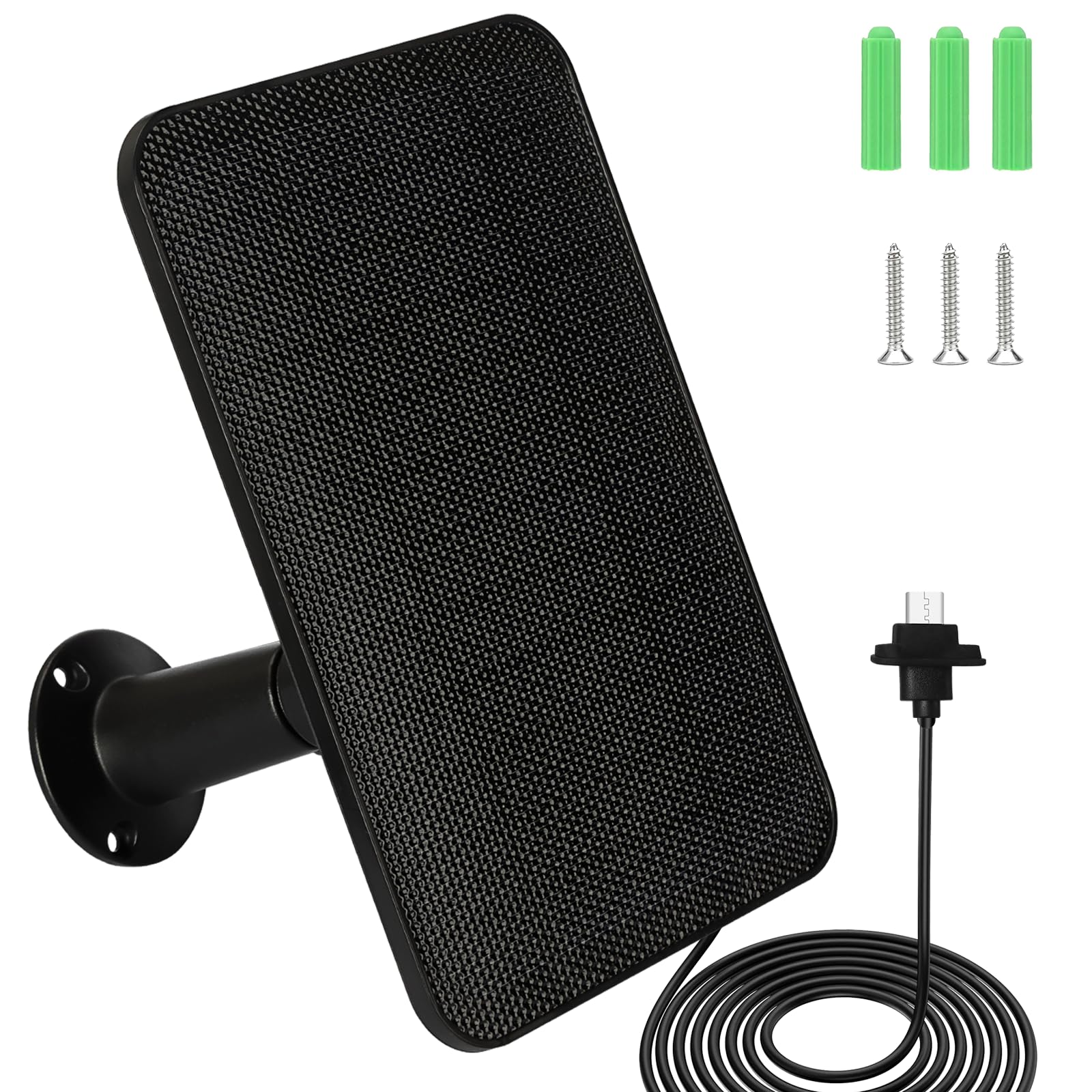 6W Solar Panel Charger for Blink Outdoor 4 (4th Gen), Solar Panel with 13.1ft Waterproof Charging Cable, Waterproof Rubber Plug, 360°Adjustable Mount and Micro USB and Type-C Port (for Blink 4-1PC)