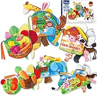 Auby Baby Cloth Books 3-Pack: Soft Crinkle Fabric Books with Tactile Tails, Montessori Sensory Toys for 0-12 Months - Machine Washable