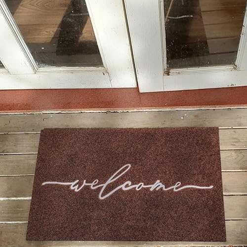Miniatura 2 de AAZZKANG Tapete de bienvenida para exteriores con parte trasera de goma antideslizante que absorbe rápidamente el barro, fácil de limpiar, tapete de