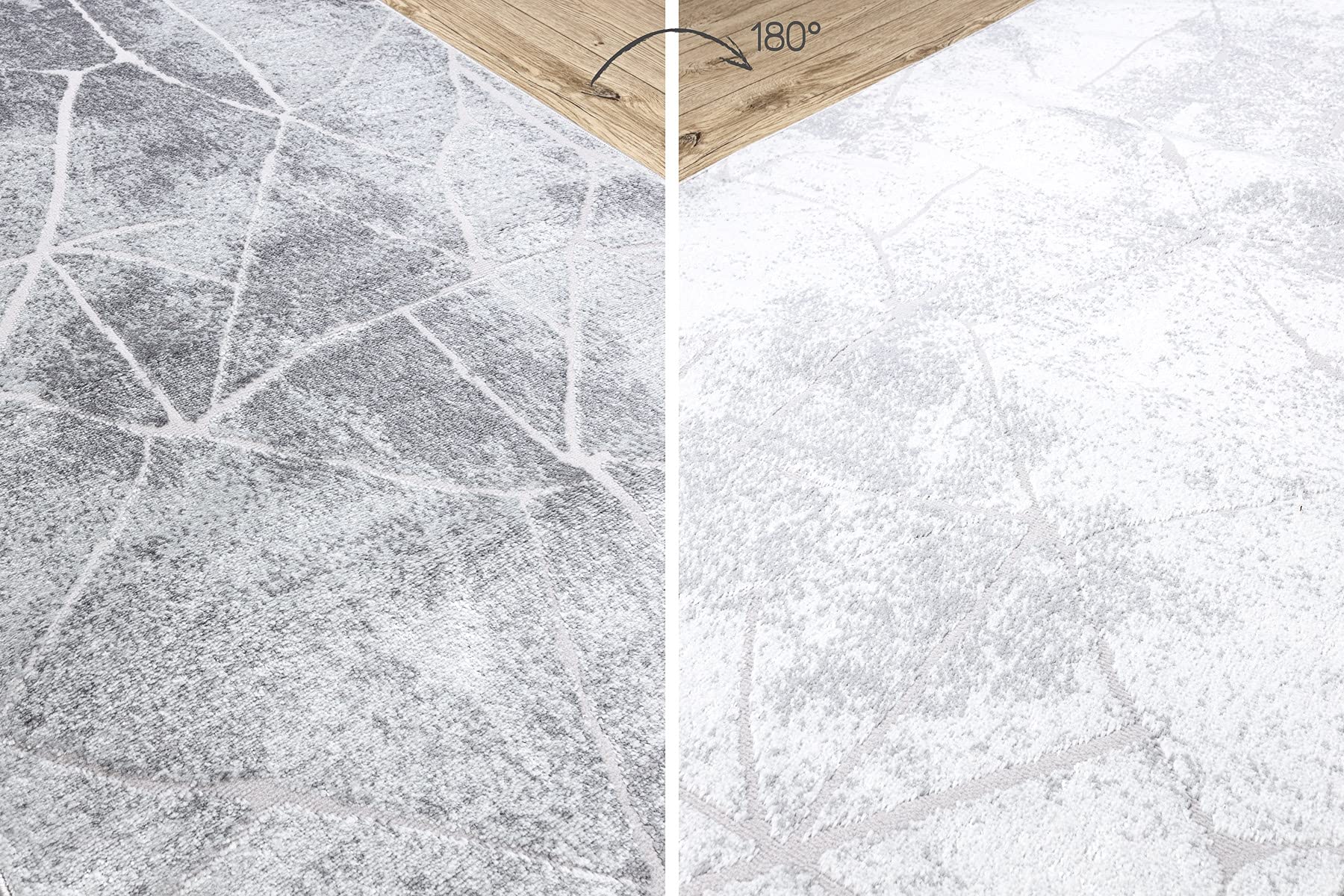 rugsx Tapis de coluoir Structural MEFE pour la Cuisine, Le Hall, Le Couloir, Solide, Moderne, Marbre - Deux Niveaux de Molleton Gris 80x300 cm