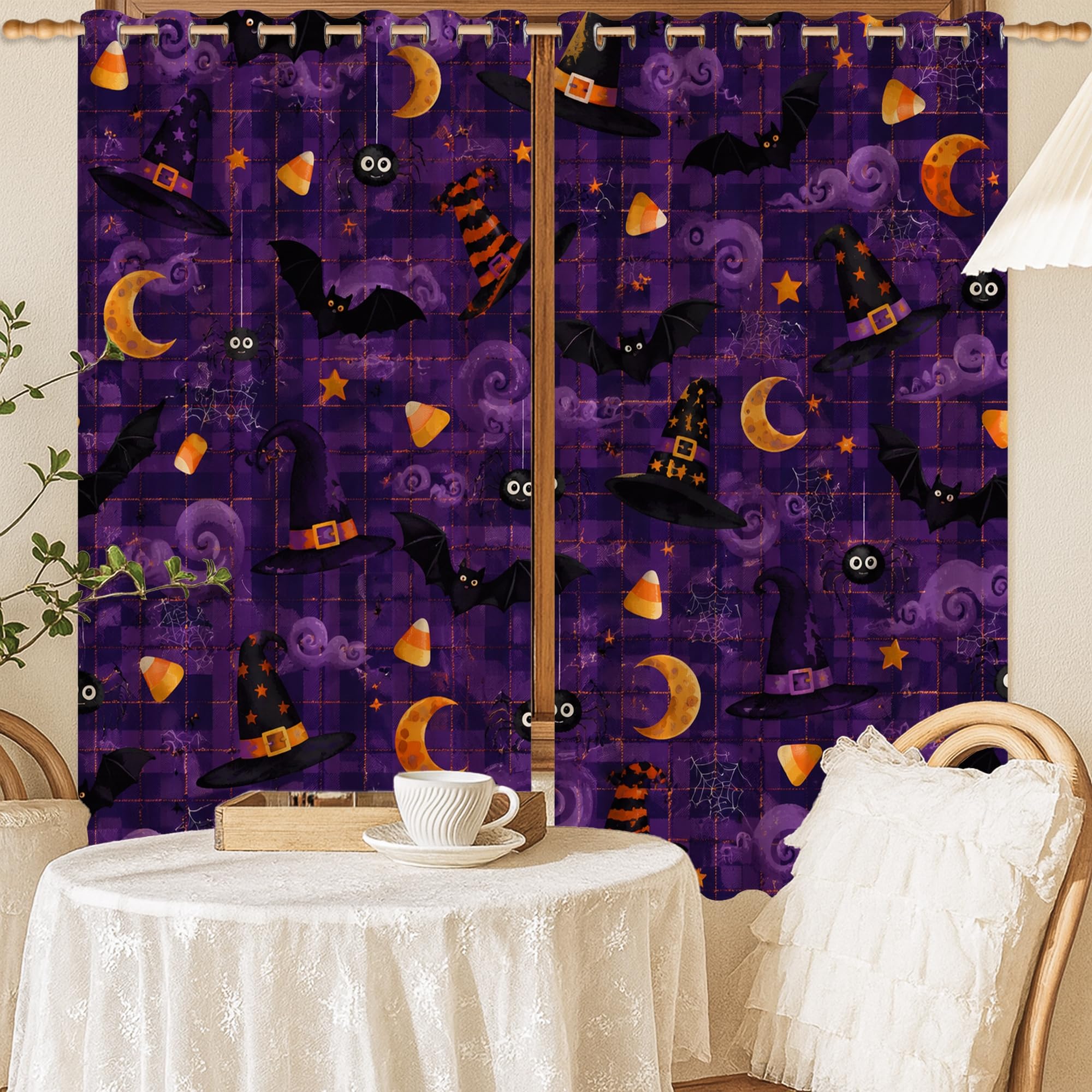 Rideaux occultants à isolation thermique Halloween pour chambre enfant 132x137