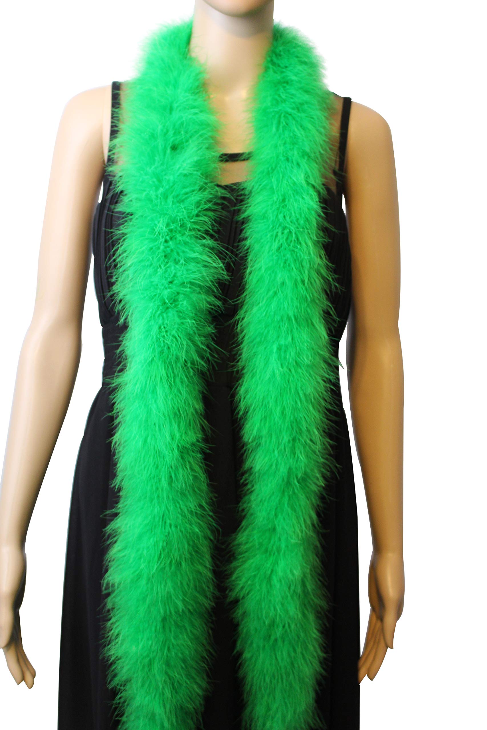 30 Gram 2 Yard-Long Marabou Feather Boa 8 Color, Dancing Wedding Crafting Party Dress Up Halloween Costume Decoration (Green Color)