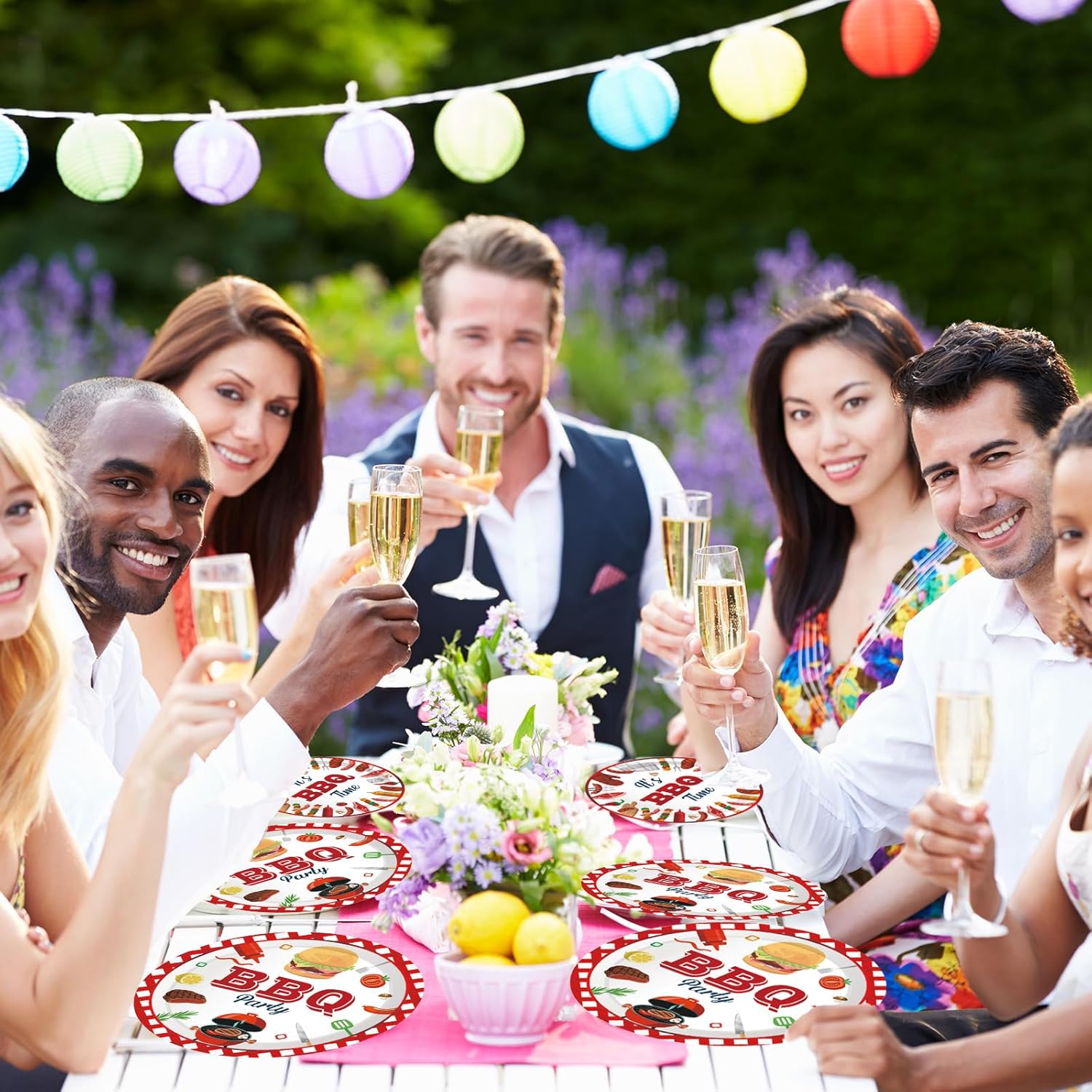BBQ Party Decorations BBQ Baby Shower Tableware | Serve 16 Barbecue Party Plates Napkins and Tablecloth Barbecue Picnic Party Supplies Set