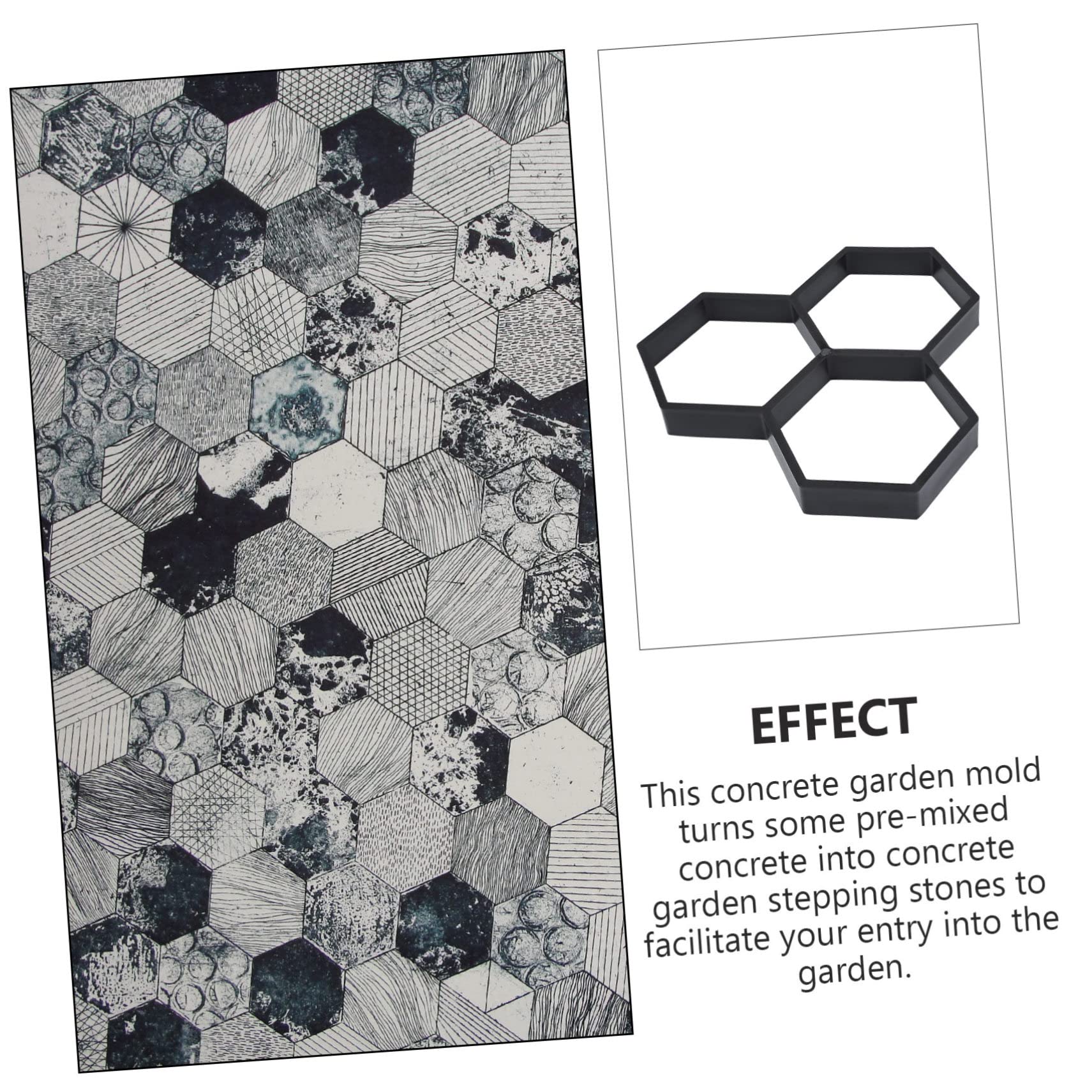 Hexagon Pflasterform für Gartenwege Wiederverwendbare Beton Gießform für DIY Zement Bodenplatten Praktische Schalungsform für Terrasse und Gehwege