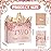 Yoirrat Rose Gold 2nd Birthday Gift Bag for Baby Girls - Large Pink Happy 2nd Birthday Gift Bag with Wrapping Paper and Card for Decorations and Party Supplies