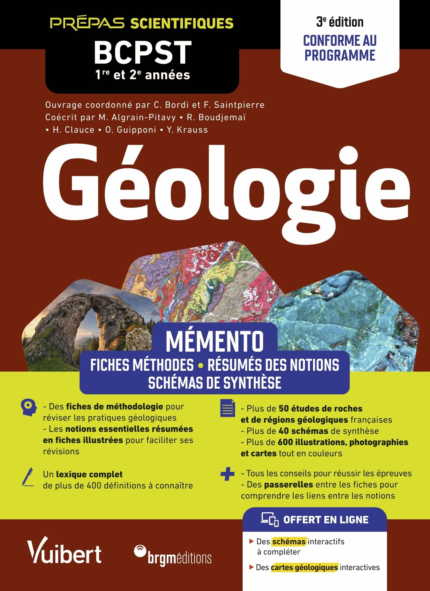 Mémento Géologie BCPST 1re et 2e années – 2e édition actualisée: Notions-clés - Schémas de synthèse - Études de roches et de régions – Lexique - Conforme au programme
