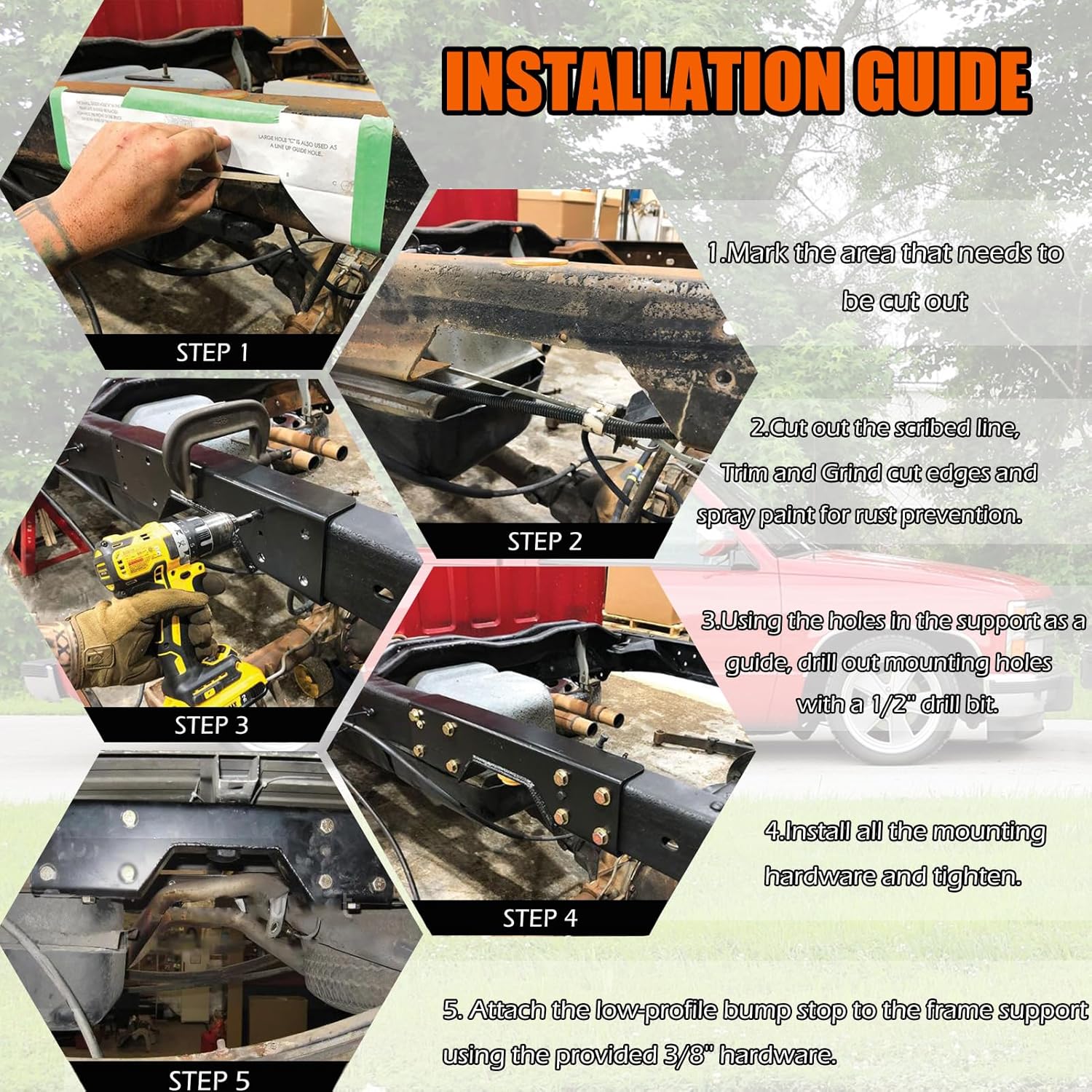 6" Drop Flip Kit & C Notch Kit Rear Support For Chevy Silverado GMC Sierra 1500 C1500 1988-1998 Pickup Truck Lowering Drop C-Notch Kit