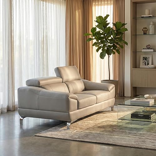 Miniatura 6 de Cortesi Home Sofás Vegas, sofá biplaza de 66 pulgadas, color gris