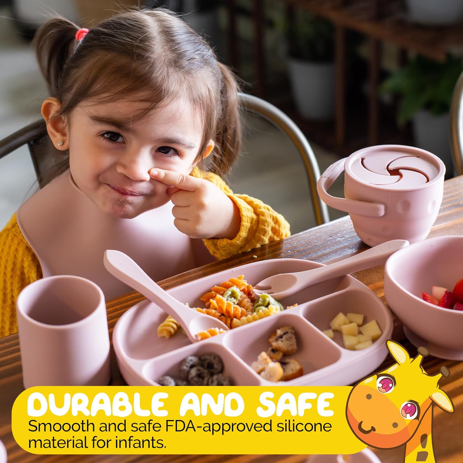 Feeding Set in Baby Safe Silicone Baby Led Weaning for Baby Girls (10 Piece Set)