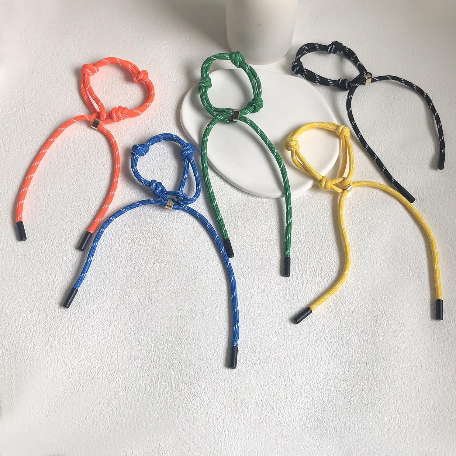 hejhncii Nylon Braided Couple Unisex Woven Handchain Adjustable Size Wristband Jewelry for Parties and Dates Party Jewelry
