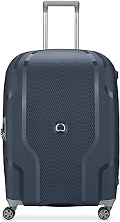 Clavel Hardside Expandable Luggage with Spinner Wheels, Blue Jean, Checked-Medium 25 Inch