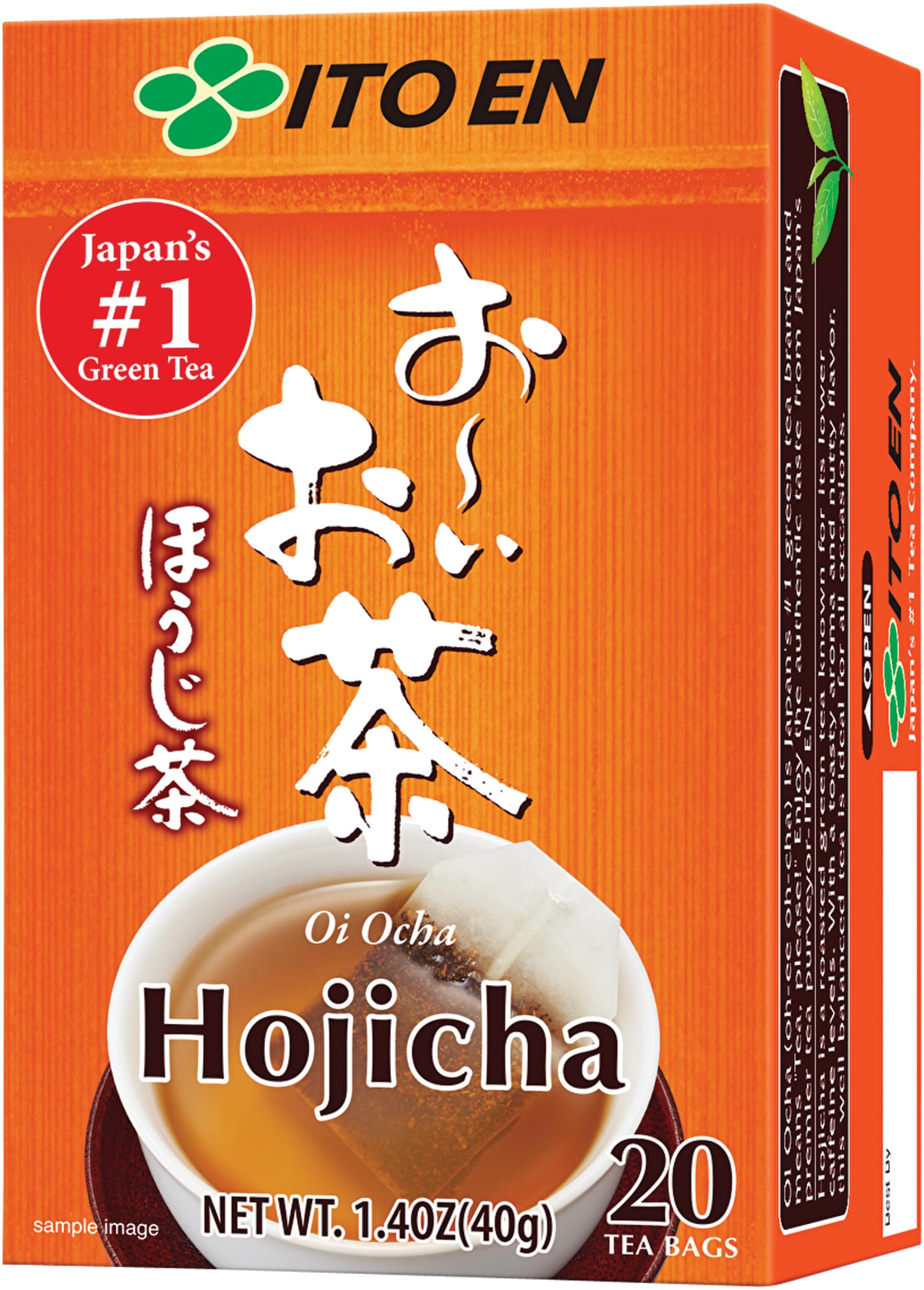 ITO EN Oi Ocha Hojicha – Ungesüßter, gerösteter grüner Tee aus Japan in Teebeuteln à 1,6 g (20 Stück pro Packung) – 1 x 32 g