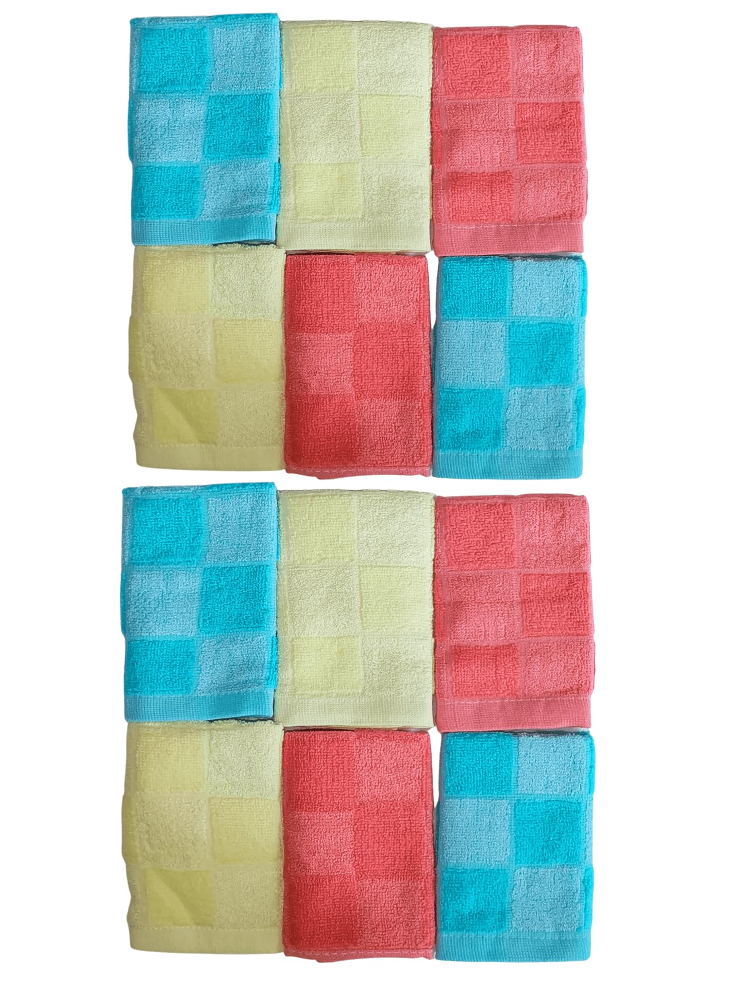 Face Towel Handkerchief Rumal 400GSM Soft and Absorben solid box Printed Face Towels for girls Women's, Kids and Newborn Babies Set of 12 Multicolor-image-46