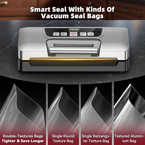 Miniatura 7 de Máquina selladora al vacío Potane de próxima generación, ahorro de vacío de alimentos de doble bomba con sistema de estado visual inteligente,