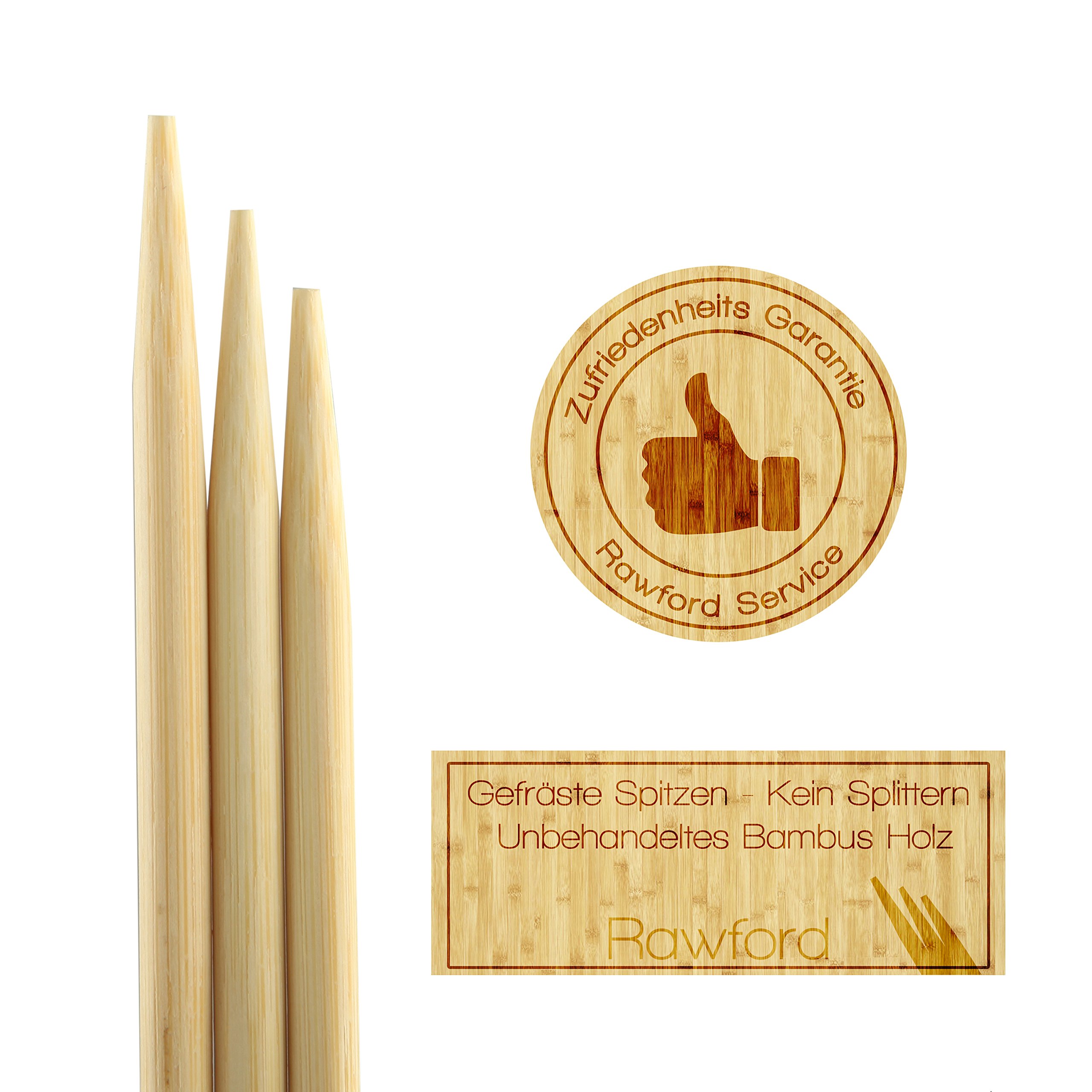 Stockbrot Spieße 100er Set - LFGB-geprüft (TÜV) - 90 cm Bambus - Ø 6mm Marshmallow Spieße Lagerfeuer, Stockbrot Stöcke, Grillspieße Lagerfeuer, Schaschlikspieße Holz, Steckerlfisch Holzspieße