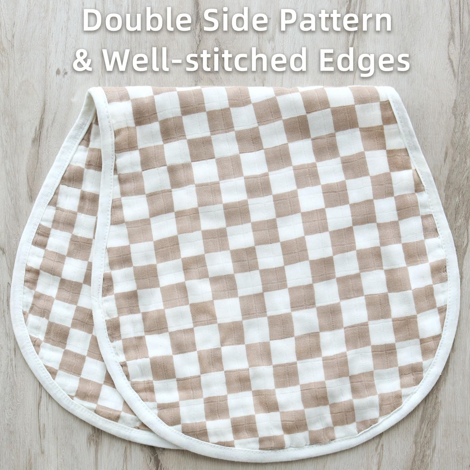 LifeTree Juegos de ropa para eructos de bebé de muselina para unisex, paquete de 2 unidades, viscosa grande de bambú de algodón, ropa para eructar recién nacidos, niñas y niños (checkered)