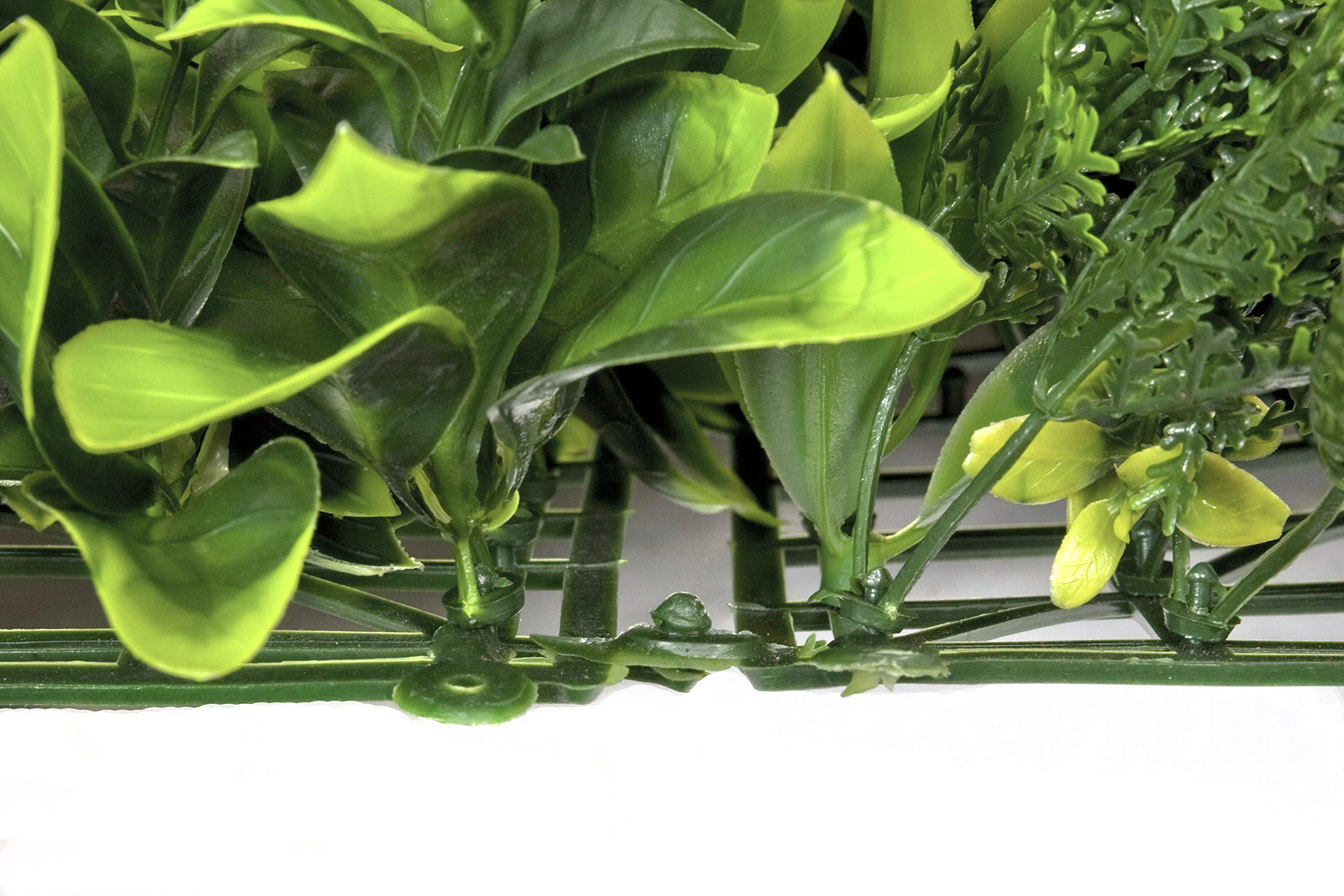 GreenBrokers Seto de Pared Artificial follaje de Hojas Mixtas de Verde y Rosa Pastel x 1 m, Resistente a los Rayos UV
