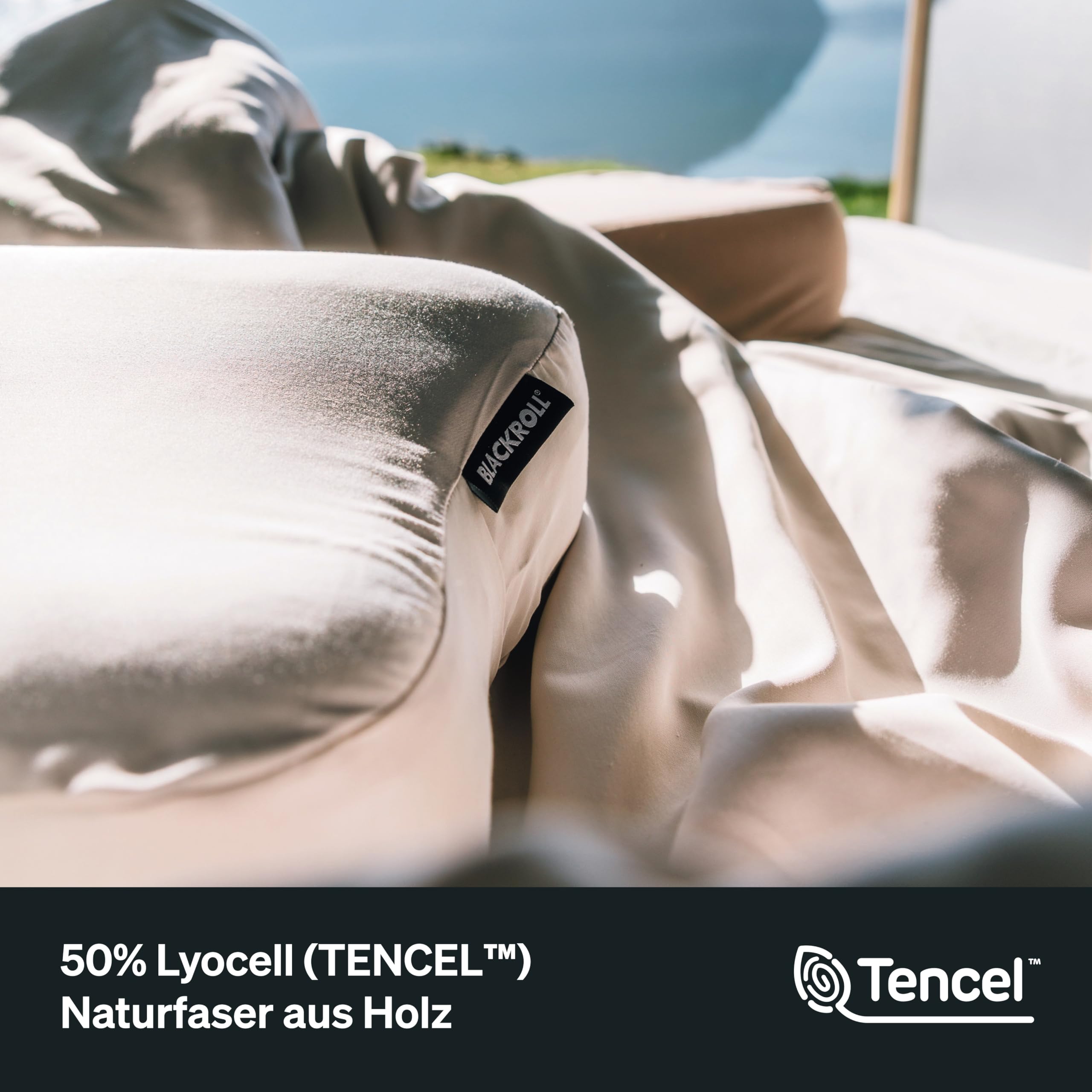 BLACKROLL® Pillow Case Premium Comfort – Funda Ajustada para la Recovery Pillow (50 × 30 cm), Tencel™ Lyocell y CELLIANT®, Efecto refrescante y Transpirable