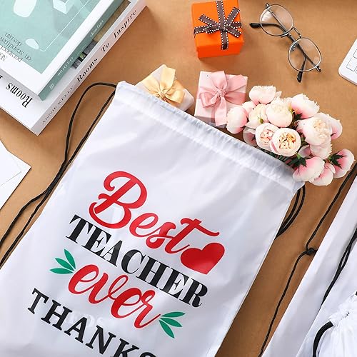 Miniatura 6 de 12 piezas de regalos de Navidad para profesores para mujeres, mochila con cordón reutilizable, bolsa de regalo de agradecimiento para profesores,