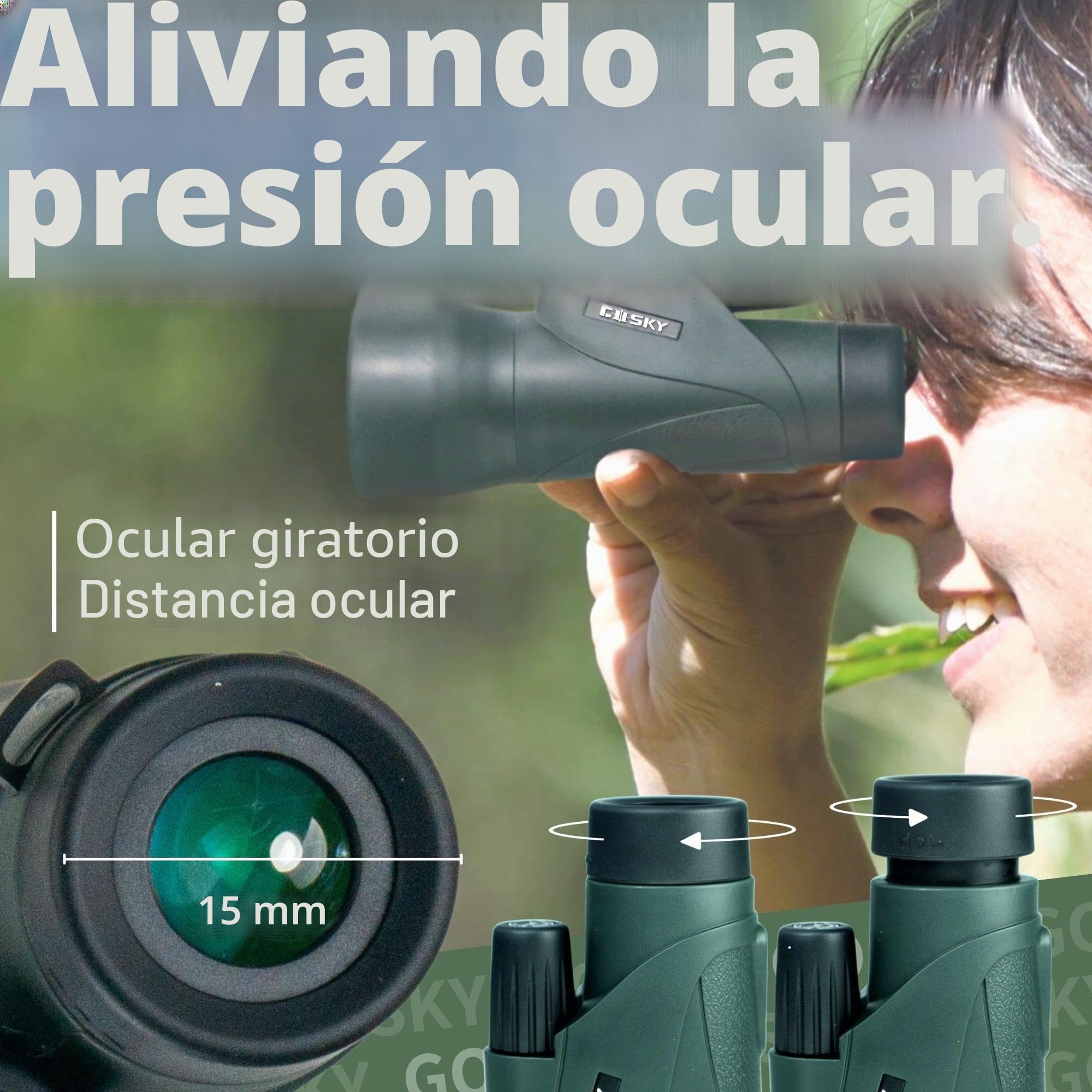 Telescopio monocular Gosky, Piper Monocular de Alta definición 12x55 para Adultos con Prisma BAK4 y Lentes FMC, Monocular liviano y con Adaptador para teléfonos Inteligentes Ideal para observar Aves