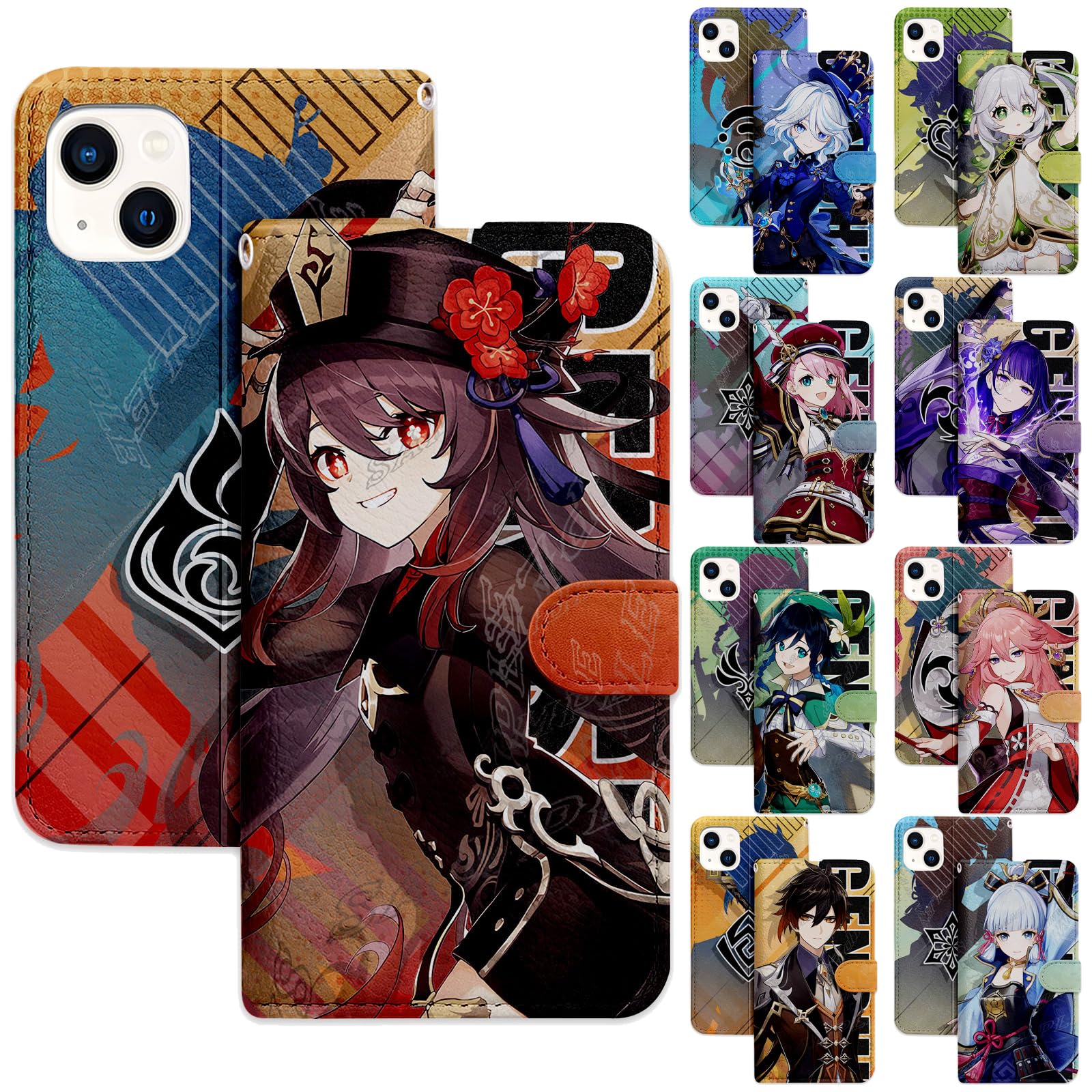 Amazon.co.jp: 原神 スマホケース iphone14 plus ケース 手帳 型