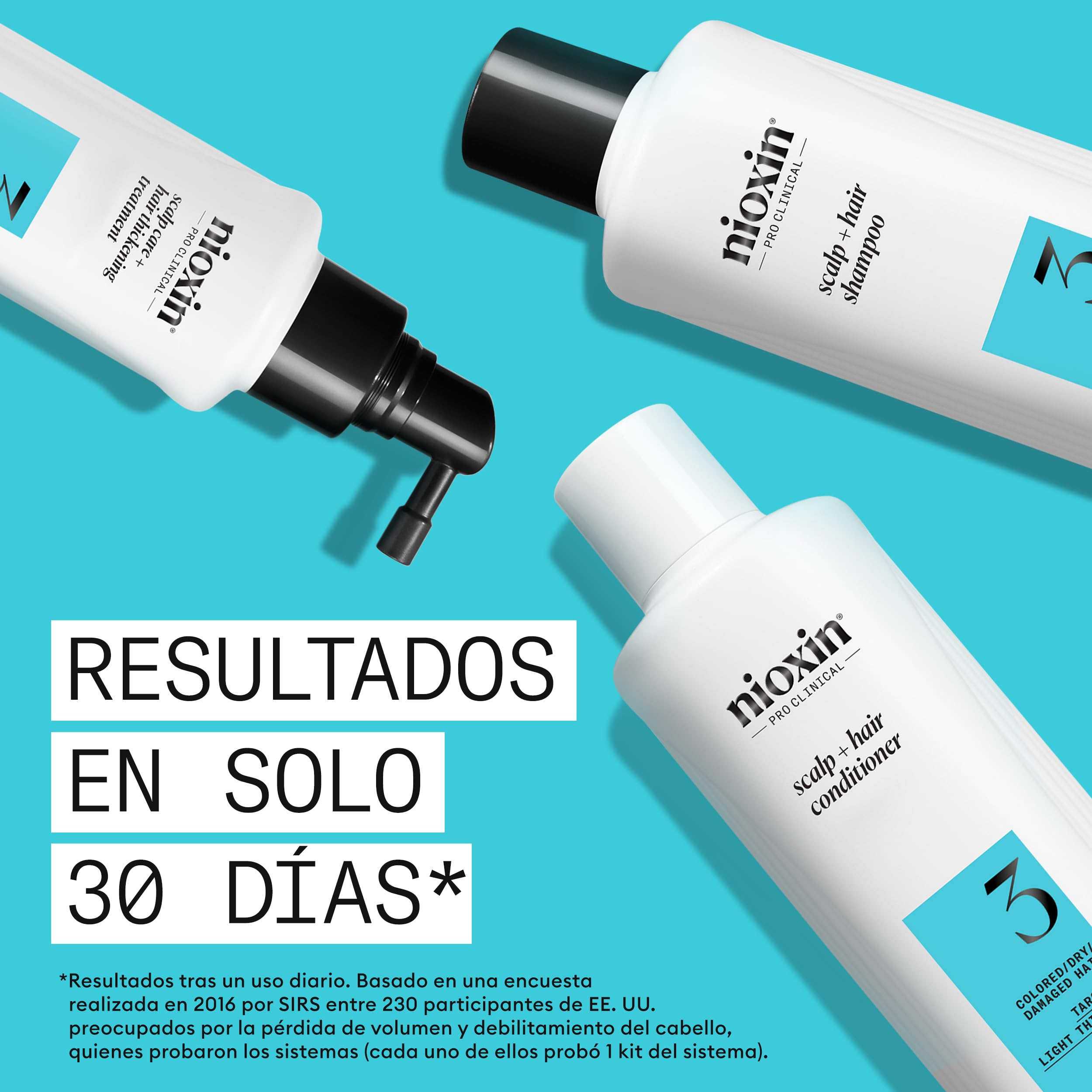 Nioxin Sistema 3 Champú Acondicionador Tratamiento Cabello Teñido Dañado Debilitamiento Leve