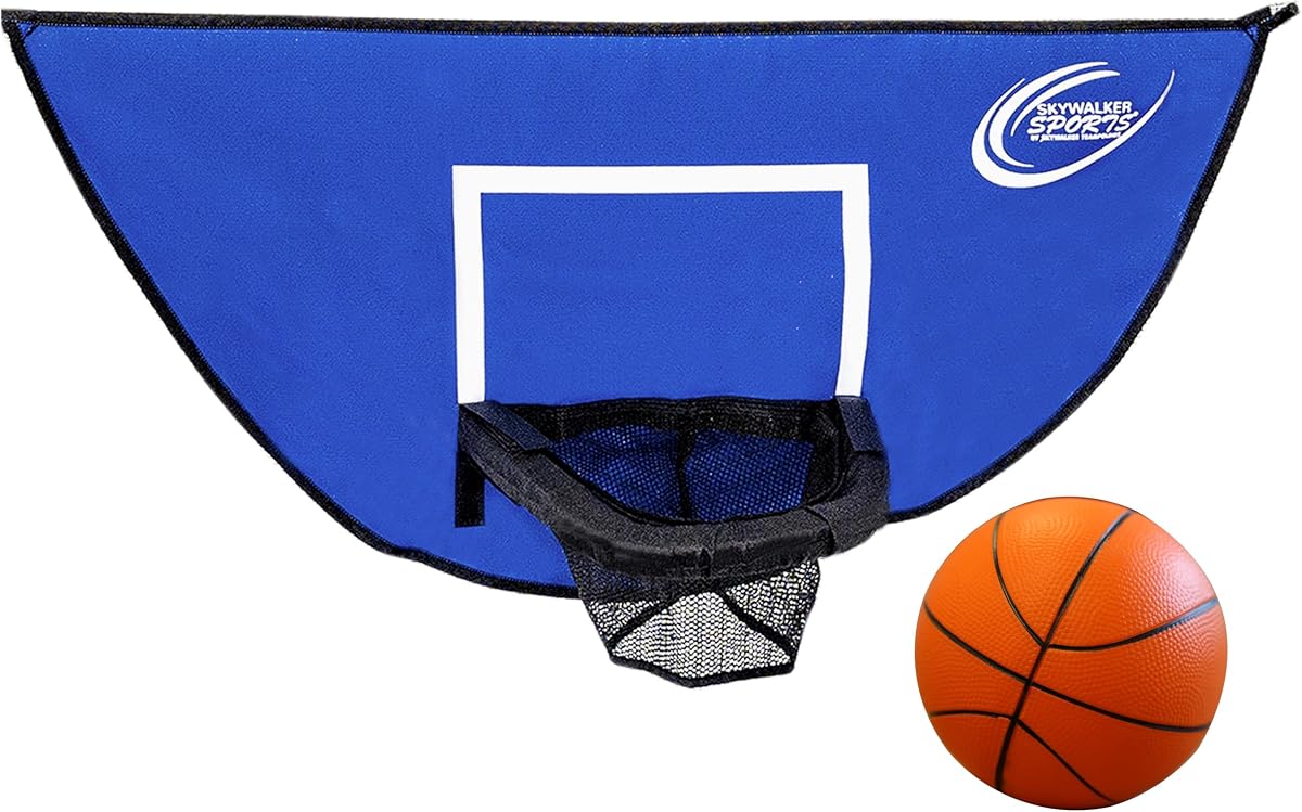 Basketball Game | Fits Most Trampolines, Waterproof Hoop Material, Breakaway Rim, Foam Basketball Included