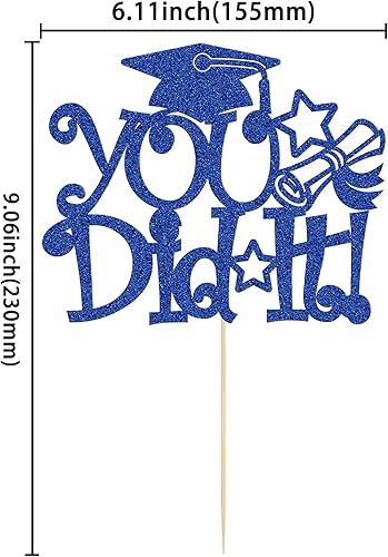 Miniatura 2 de 1 decoración de pastel con purpurina con texto en inglés You Did It (Congrats Grad Cap 2023), decoración para pastel de graduación 2023, temática de