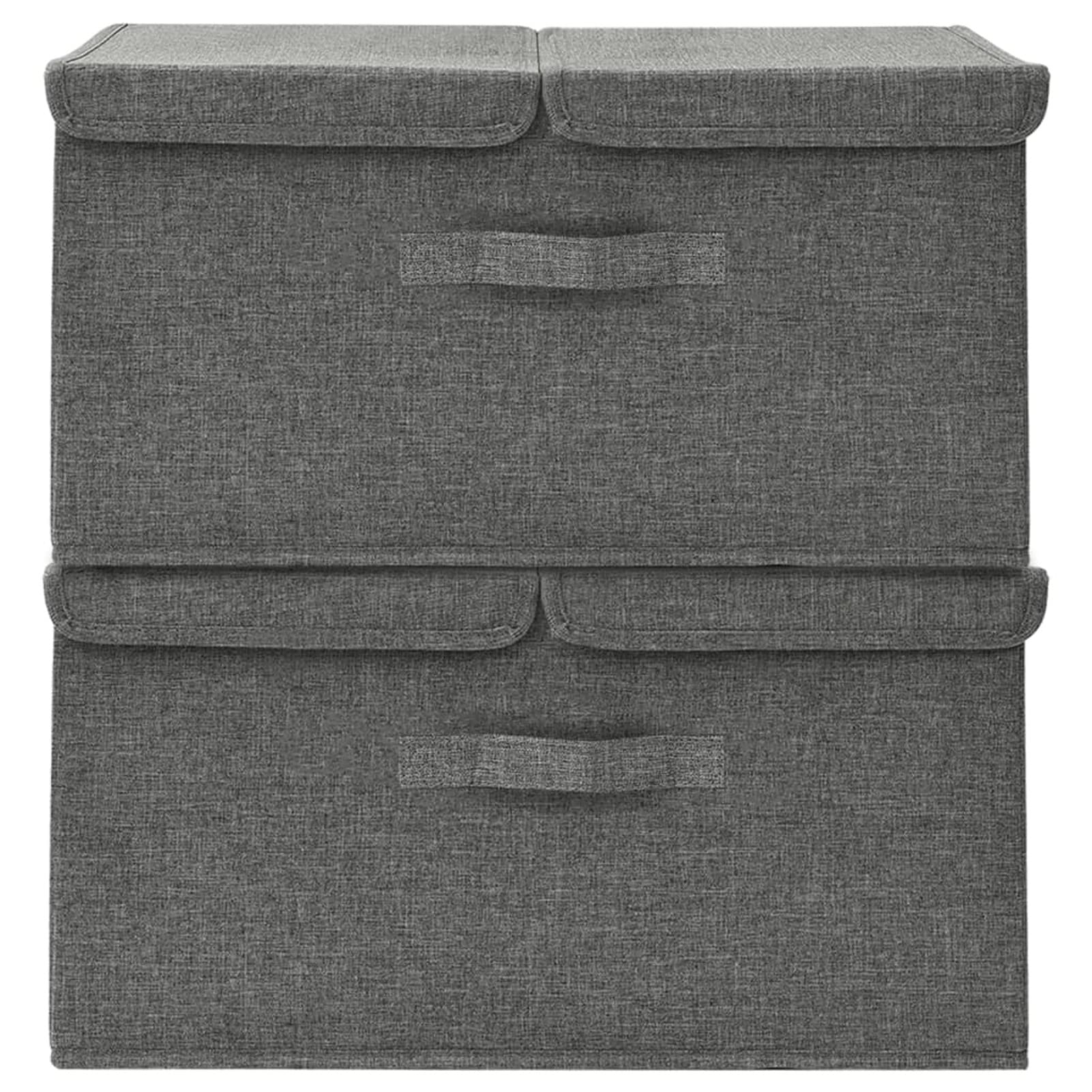 ZEYUAN Aufbewahrungsboxen 2 STK Spielzeugkiste, Aufbewahrungskiste, Kleideraufbewahrung, Kleideraufbewahrung & Organisation, Stoff 50x30x25 cm Anthrazit
