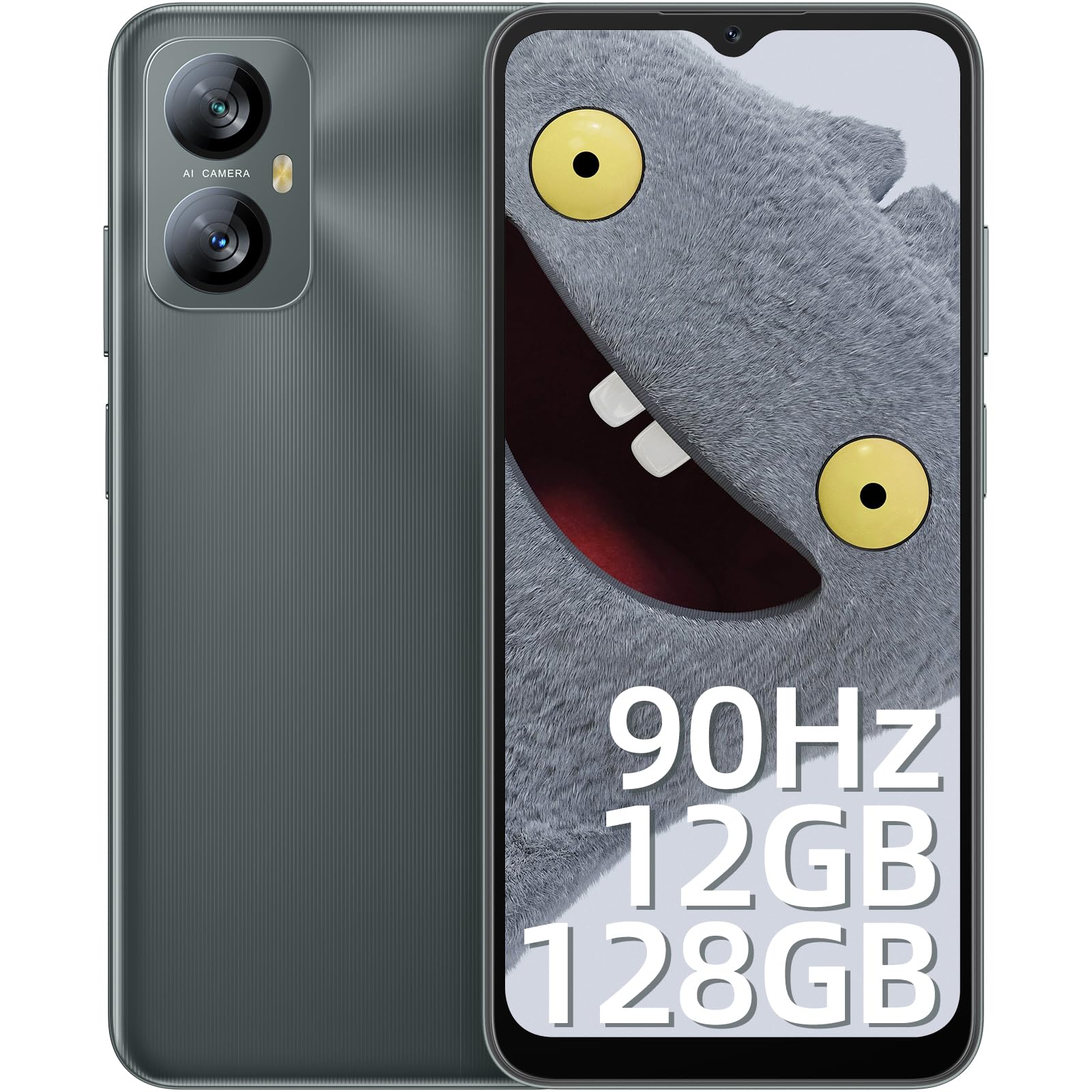 Blackview A52Pro Smartphone 12(6+6) GB RAM+128GB ROM/1TB, 6.56" HD+/90Hz Display Telefono Cellulare,Octa-Core,5180mAh,13MP+5MP, Dual 4G SIM, Fingerprint/Face ID/GPS/Modalità Panorama/3.5mm Jack Nero