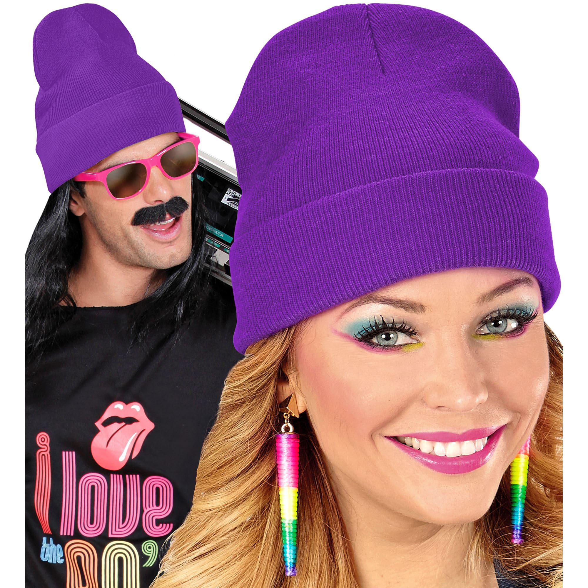 W WIDMANN Milano Party Fashion 01869 Unisex Beanie Hat - Adult Purple - Image 3