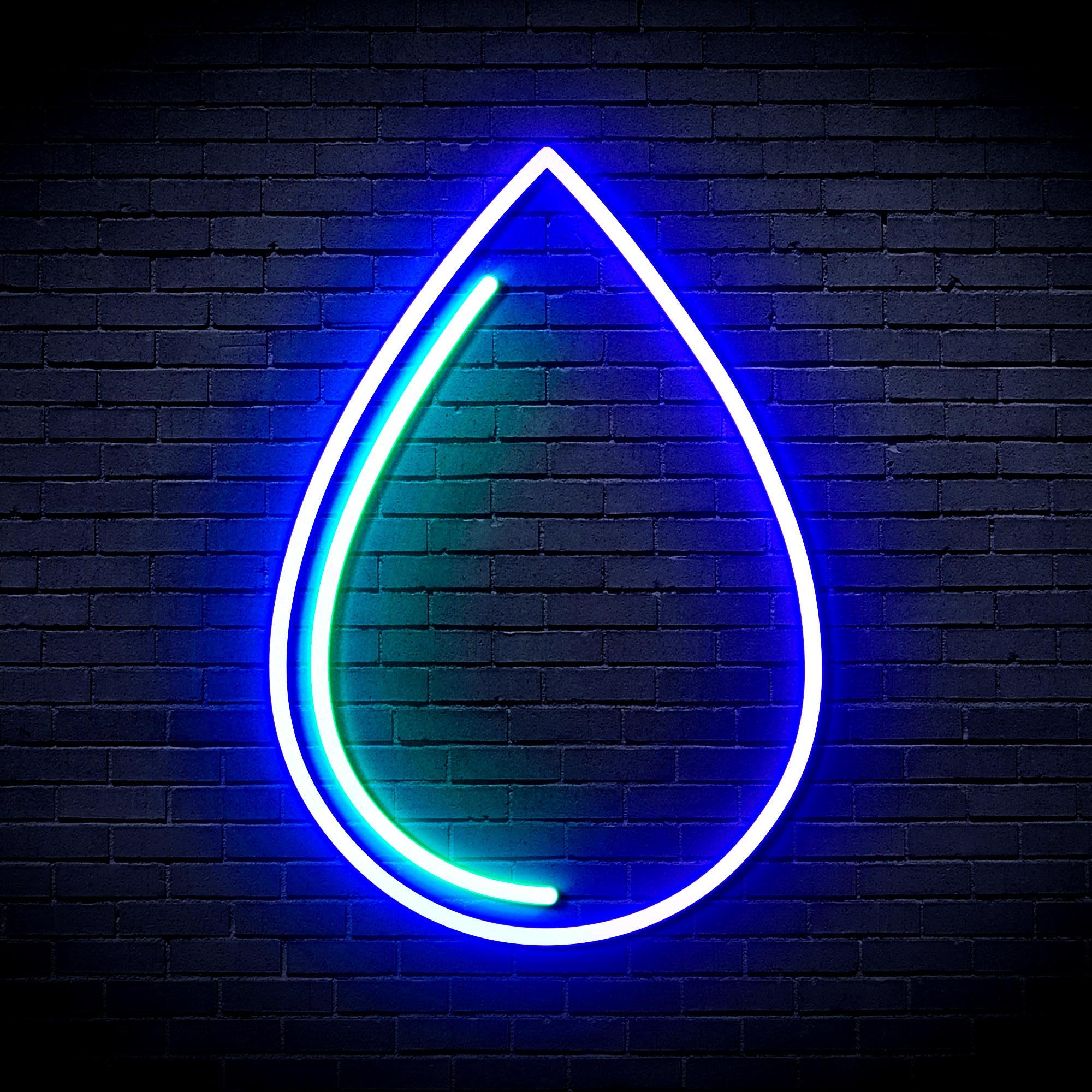 ADVPRO Water Droplet Flex Silicone LED Neon Sign - Green & Blue - st16s33-fnu0015-gb — image 1