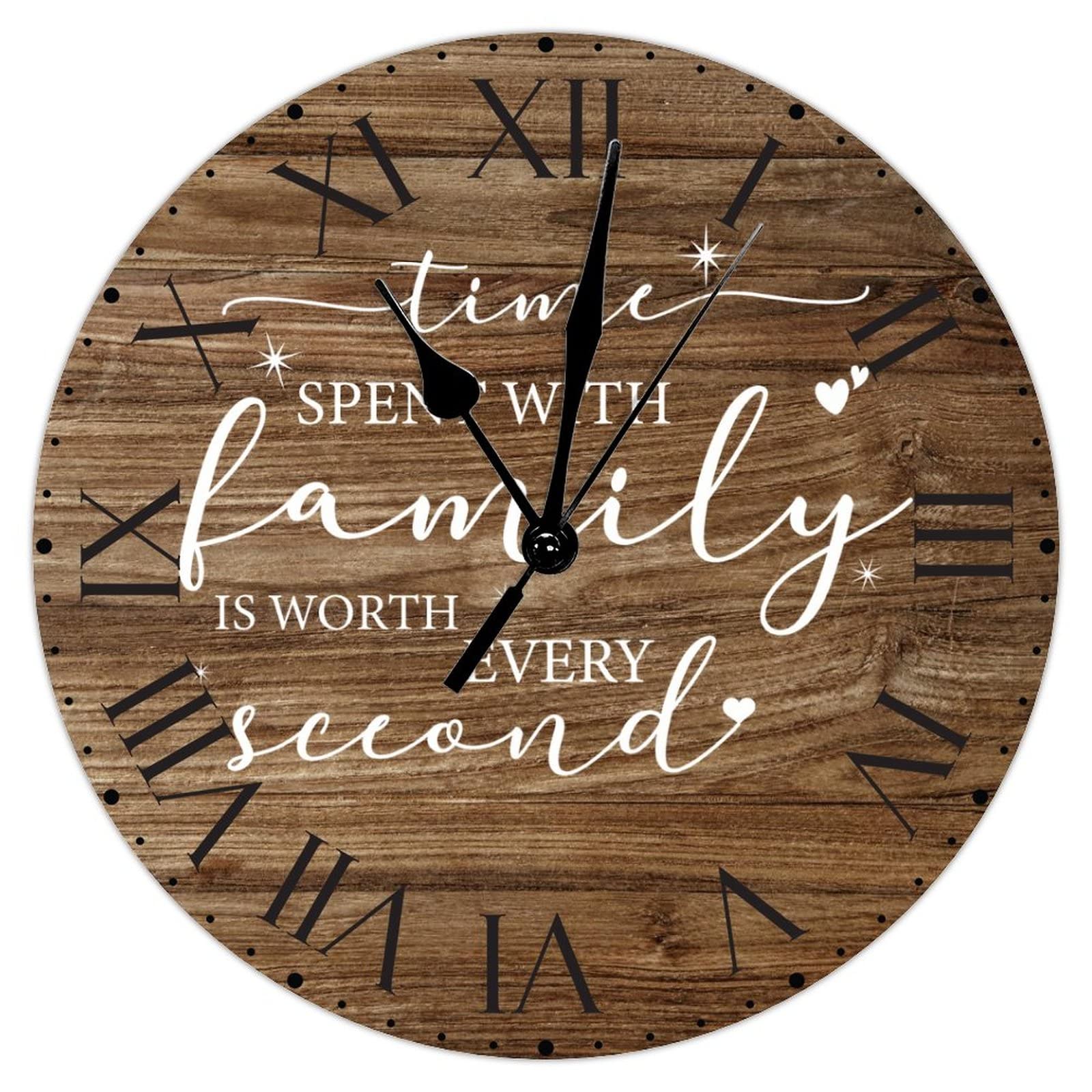 Horloge murale vintage en PVC à chiffres romains de 30 cm