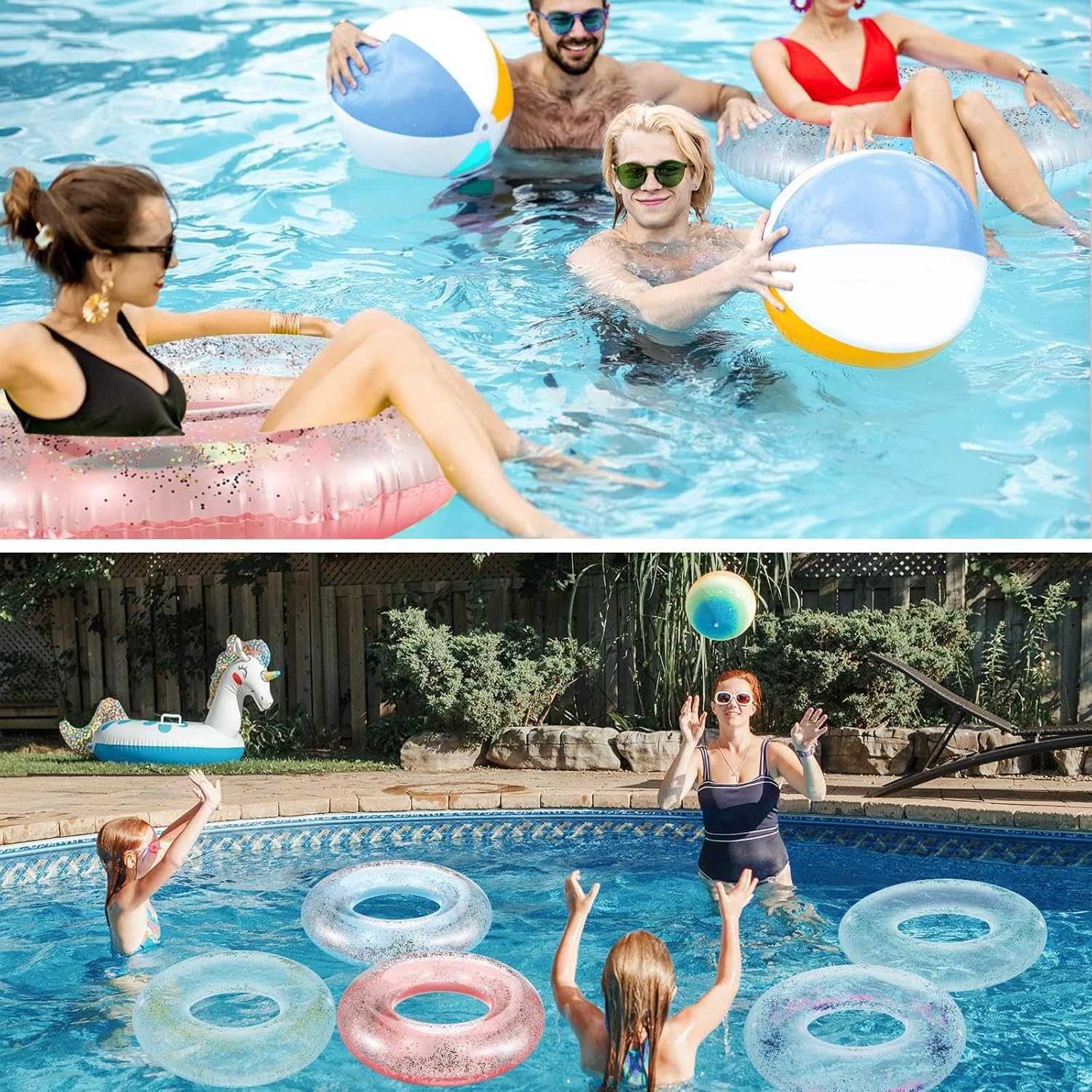 Inflatable Pool Floats Bachelorette Floaties Bulk Inflatable Swim Rings Adults Inner Tube for Beach Swimming Holiday Wedding Party Decor
