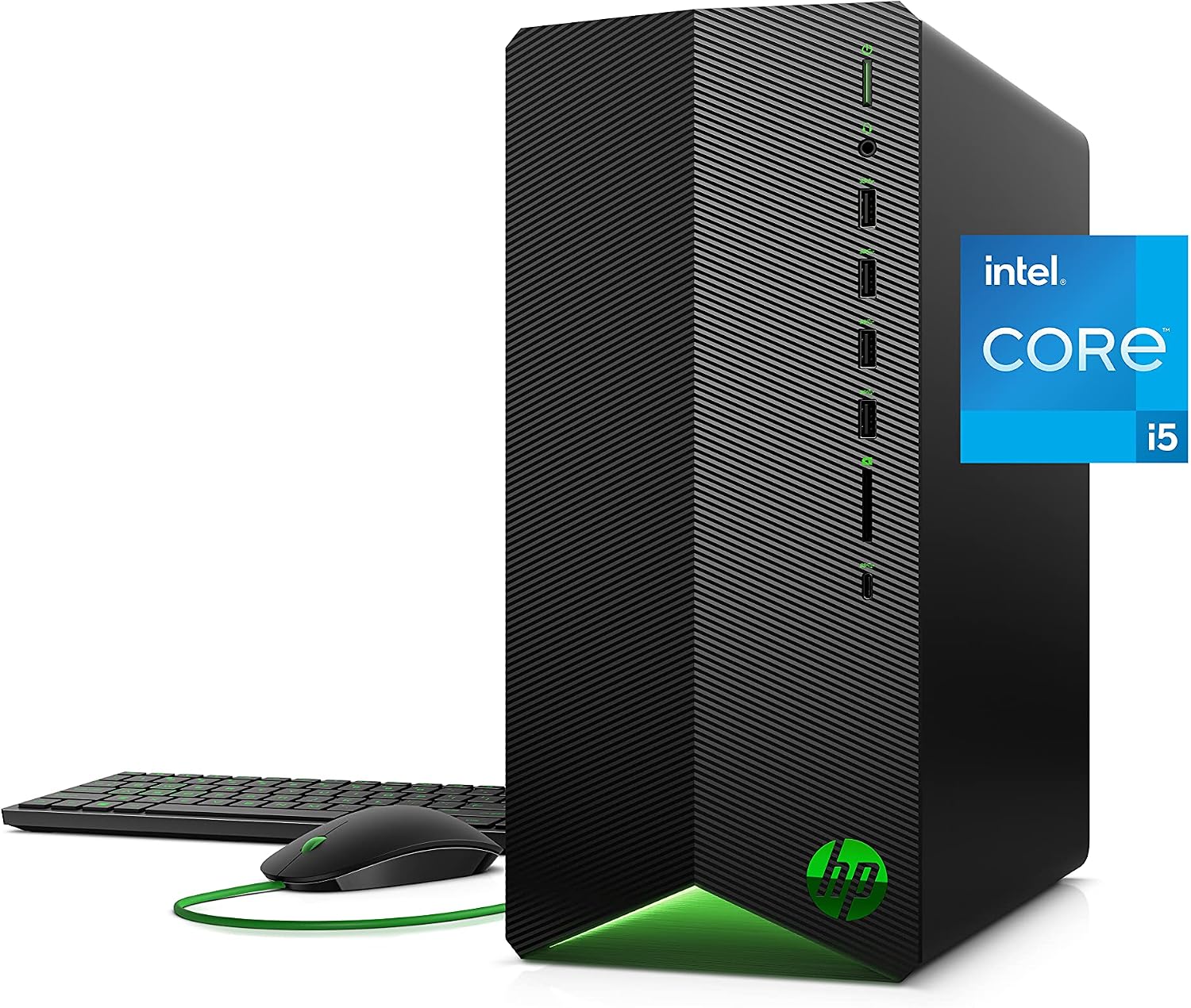 Pavilion Gaming PC, NVIDIA GeForce GTX 1650, 11th Gen Intel Core i5-11400F Processor, 8 GB RAM, 512 GB SSD, Windows 11, Wi-Fi 5 & Bluetooth 4.2, 9 USB Ports, Pre-Built PC (TG01-2040, 2021)