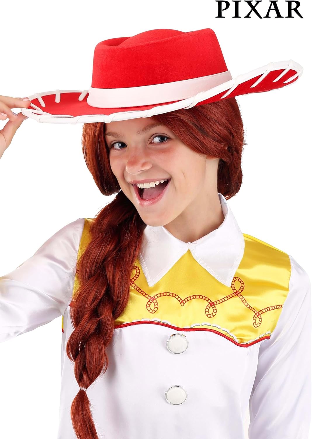 Disney Toy Story Jessie Cowgirl Hat for Kids & Adults - Red Velvet, 22", Elastic Band - Officially Licensed - Image 2