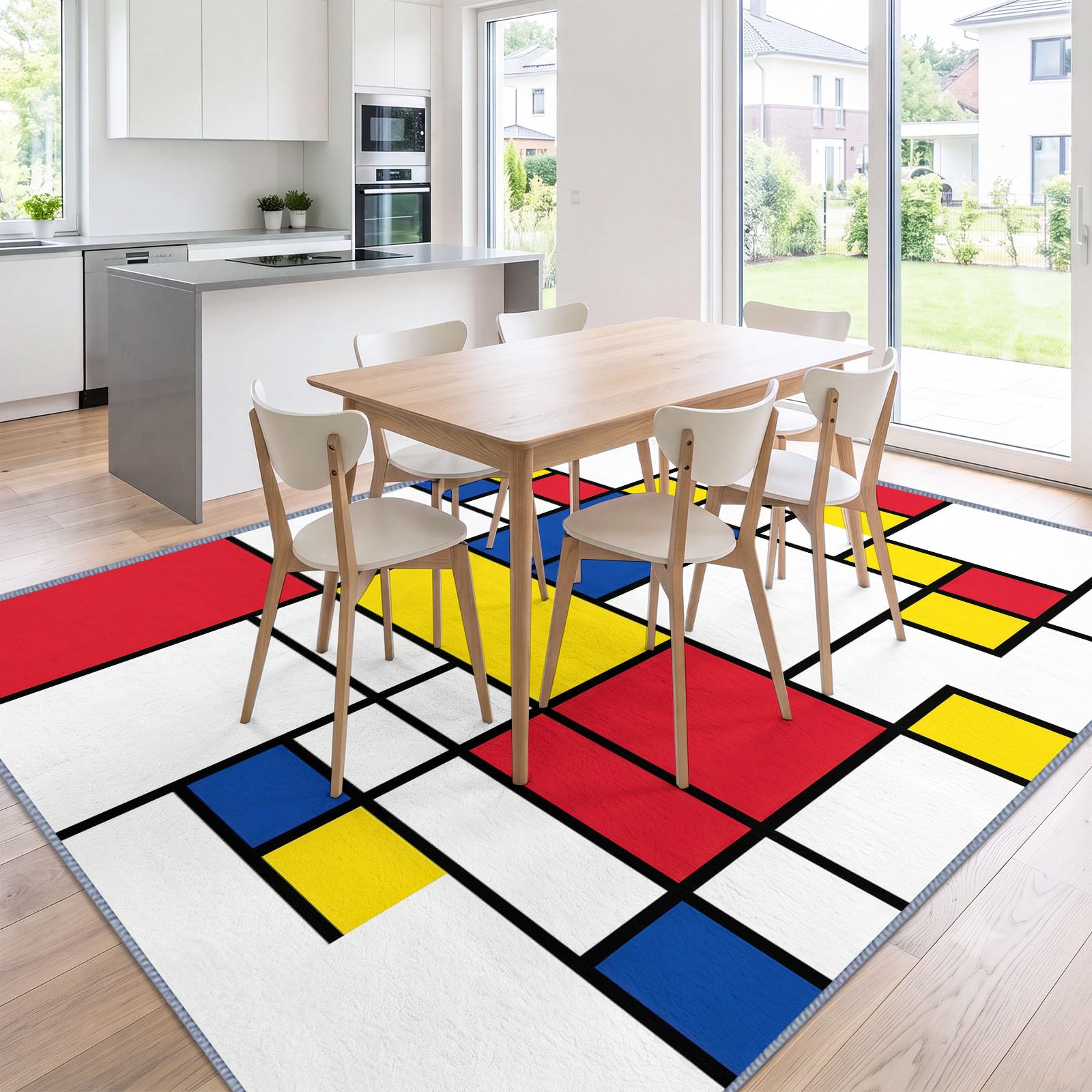 Chłopcy dziewczęta abstrakcyjny geometryczny dywan można prać, 80 x 150 cm