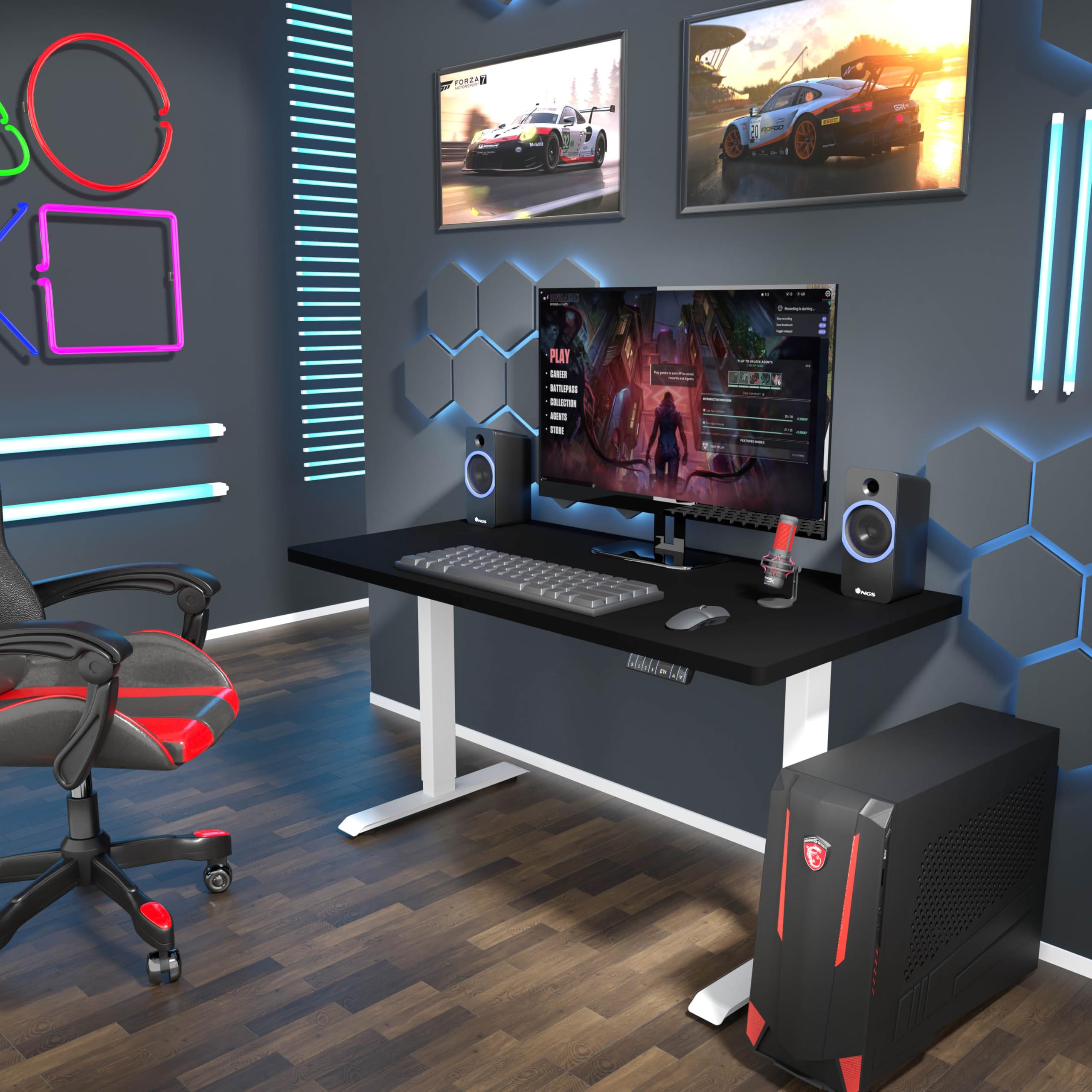 Homlando BiMotion 1S 140 x 70 x 3,2 cm – biurko biurowe z automatyczną jazdą – regulacja wysokości z regulacją wysokości – elektryczne – ergonomiczne biurko do stania (kolor czarny/biały stelaż)