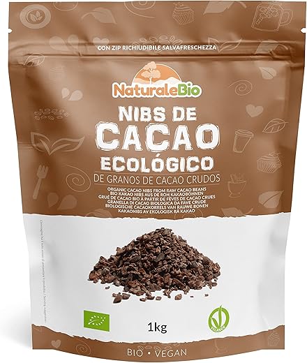 Nibs de Cacao Crudo Ecológico 1 kg. Puntas de Cacao Bio, Natural y Puro. Cultivado en Perú a partir de la planta Theobroma...