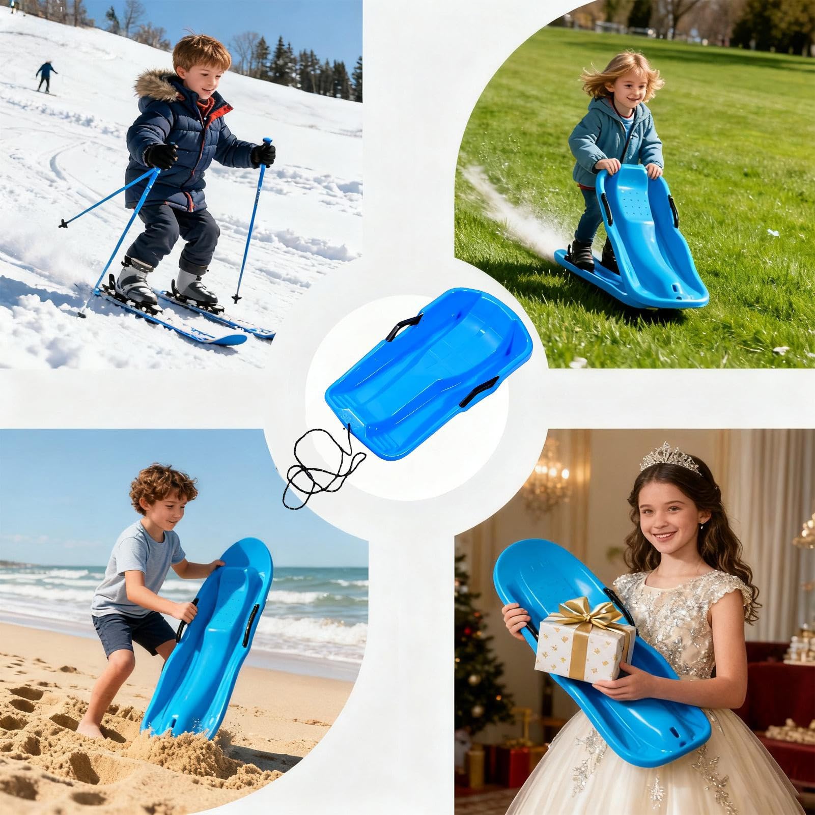 Trineo de Nieve Trineo Ligero y Veloz para Deslizar