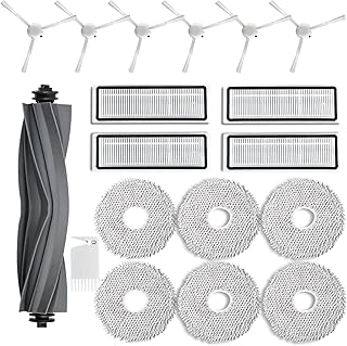 18 Pcs Accessories Kit for Dreametech L10s Ultra / L10 Ultra Robot Vacuum Replacement Parts Including 1 Main Brush 4 HEPA Filters 6 Sidebrushes 6 Mop Pads 1 Cleaning Brush