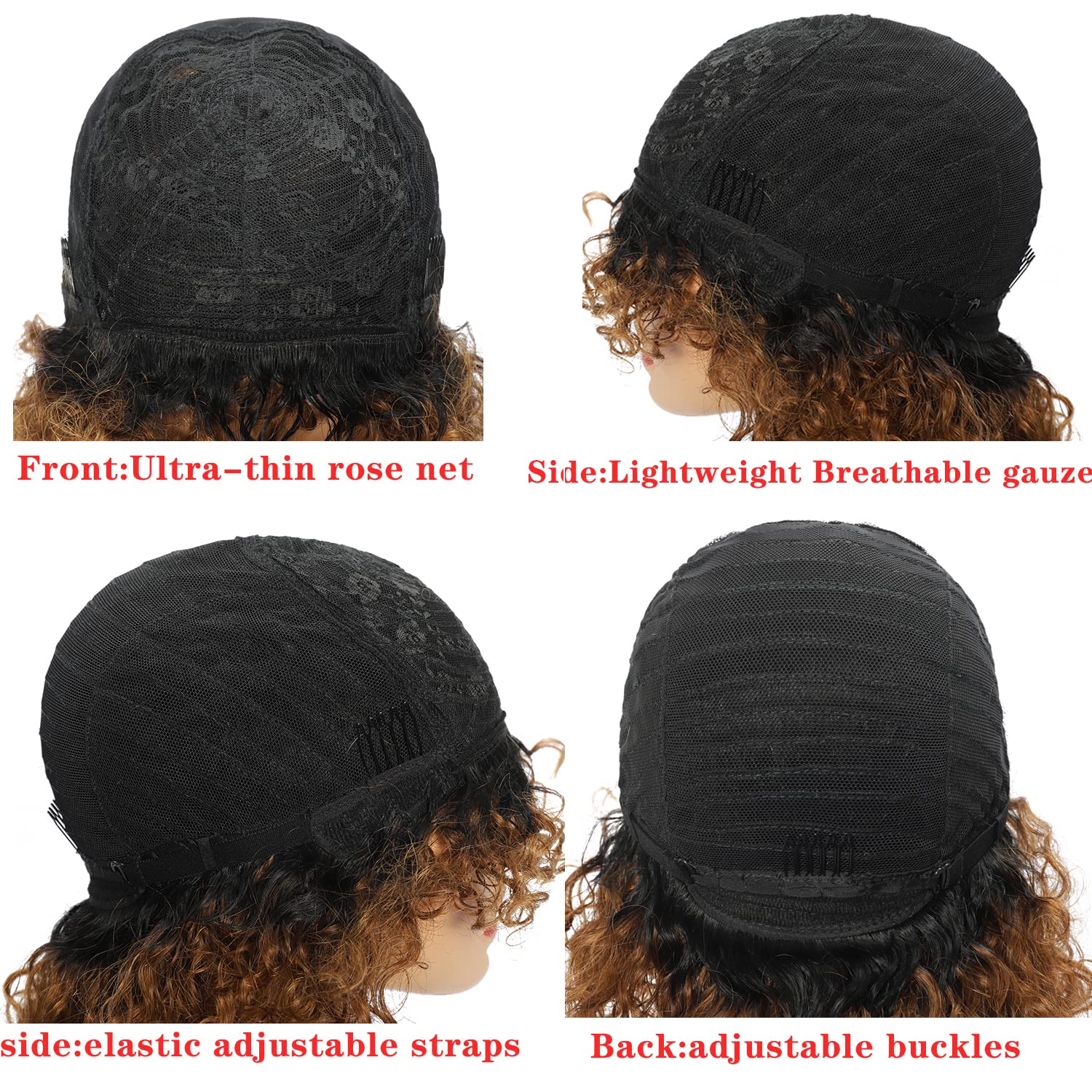 ?Black Curly full Cap Wig? *NWT* CURL TALK – Deep Wave Black Wig Beginner Cap Wig main image 3