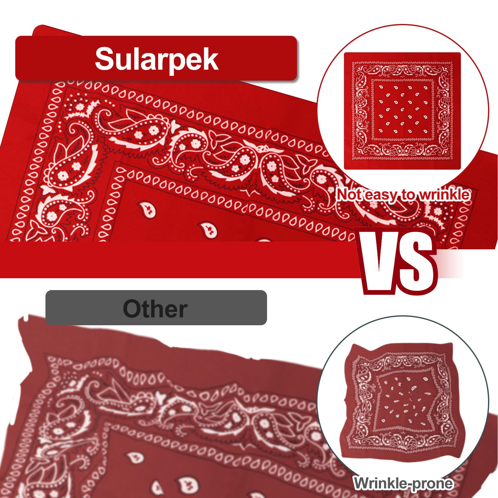 sularpek Bandana, Bandana dla kobiet i mężczyzn, szal z wzorem paisley, uniseksowe szale, szale z wzorem paisley na głowę, szale na włosy, szale na nadgarstek, szale dla motorzystów (55 x 55 cm