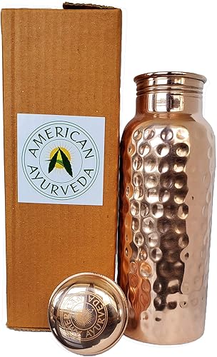 Miniatura 4 de Botella de agua de cobre 100% puro de 20 onzas, 20 onzas, sin articulaciones, a prueba de fugas, vaso, frasco, yoga, beneficios para la salud, agua
