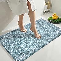 Vista 61 de Yimobra Alfombra de baño larga antideslizante, lavable, suave y absorbente, alfombra de baño de microfibra de doble tono con respaldo de goma
