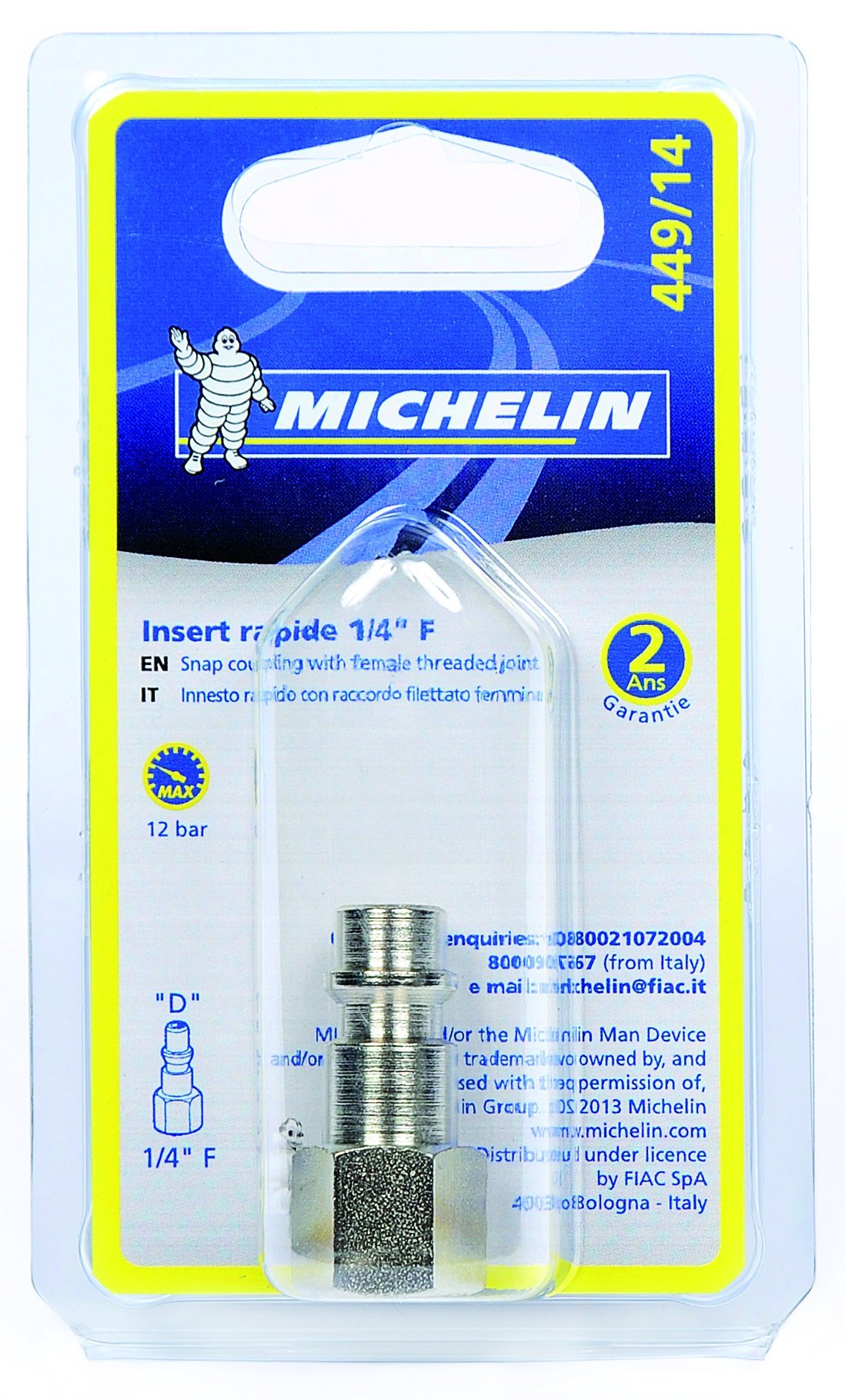 Michelin 6744491402 Quick Insert 1/4 Female, Gray, Klein
