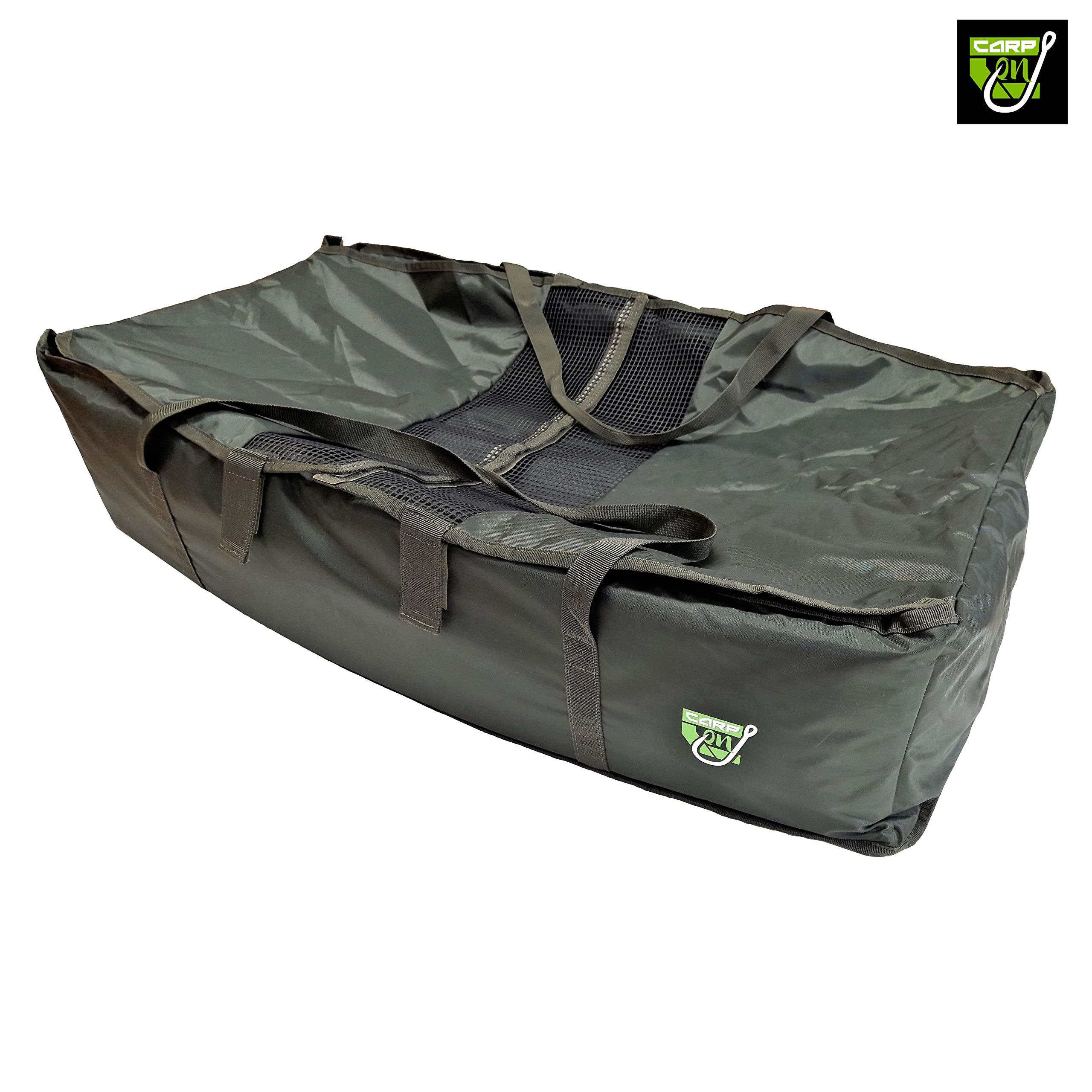 Cuna de carpa de lujo para nivel del suelo, resistente y fácil de limpiar, colchón de 4 cm (dimensiones 90x40x20 cm) y correas de transporte [27-00058]