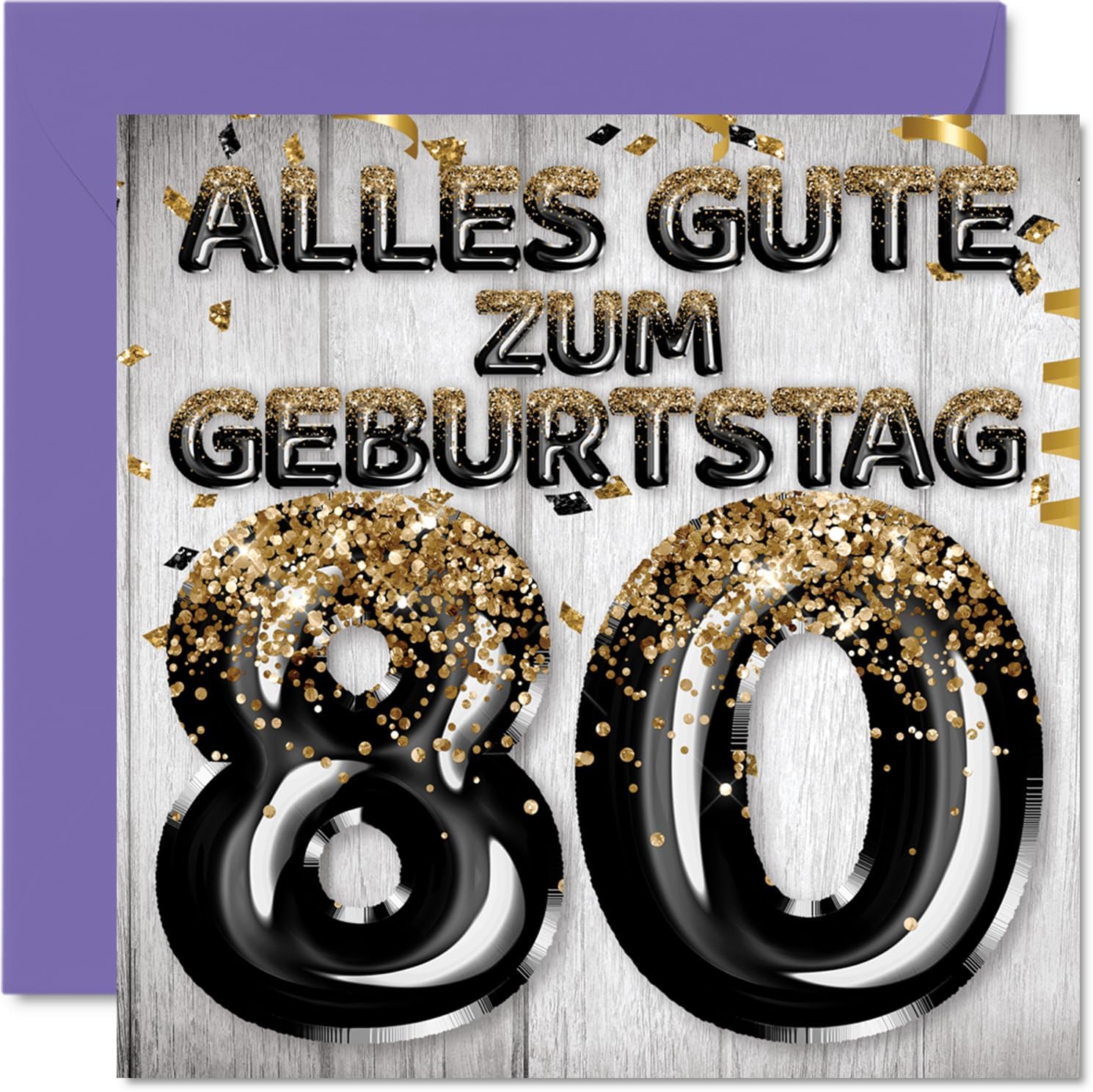 100. Geburtstagskarte Männer - Blau Glitzerballons Grußkarte 145mm Für Opa Urgroßvater